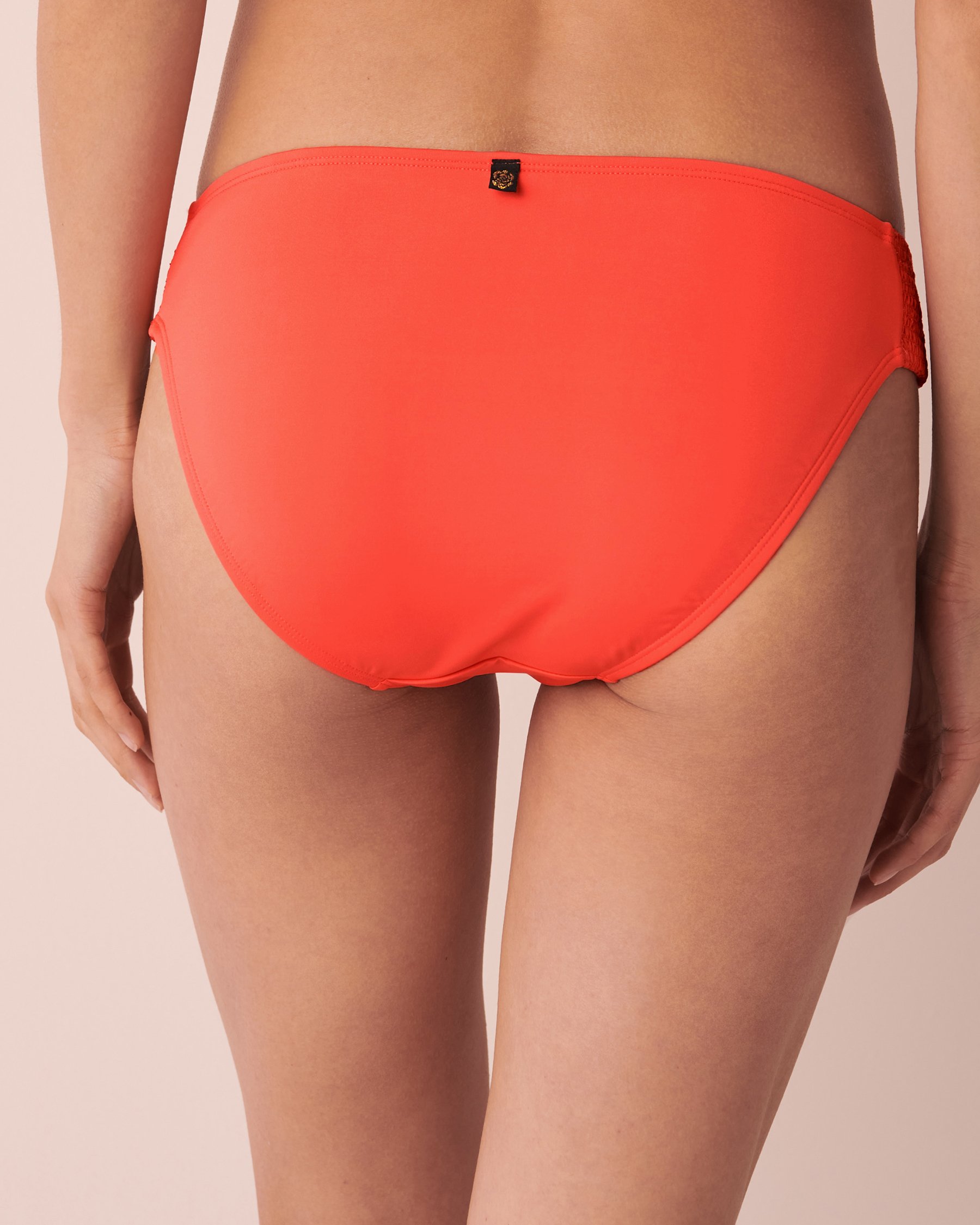 LA VIE EN ROSE AQUA SOLID Shirred Sides Bikini Bottom Coral 70300400 - View2