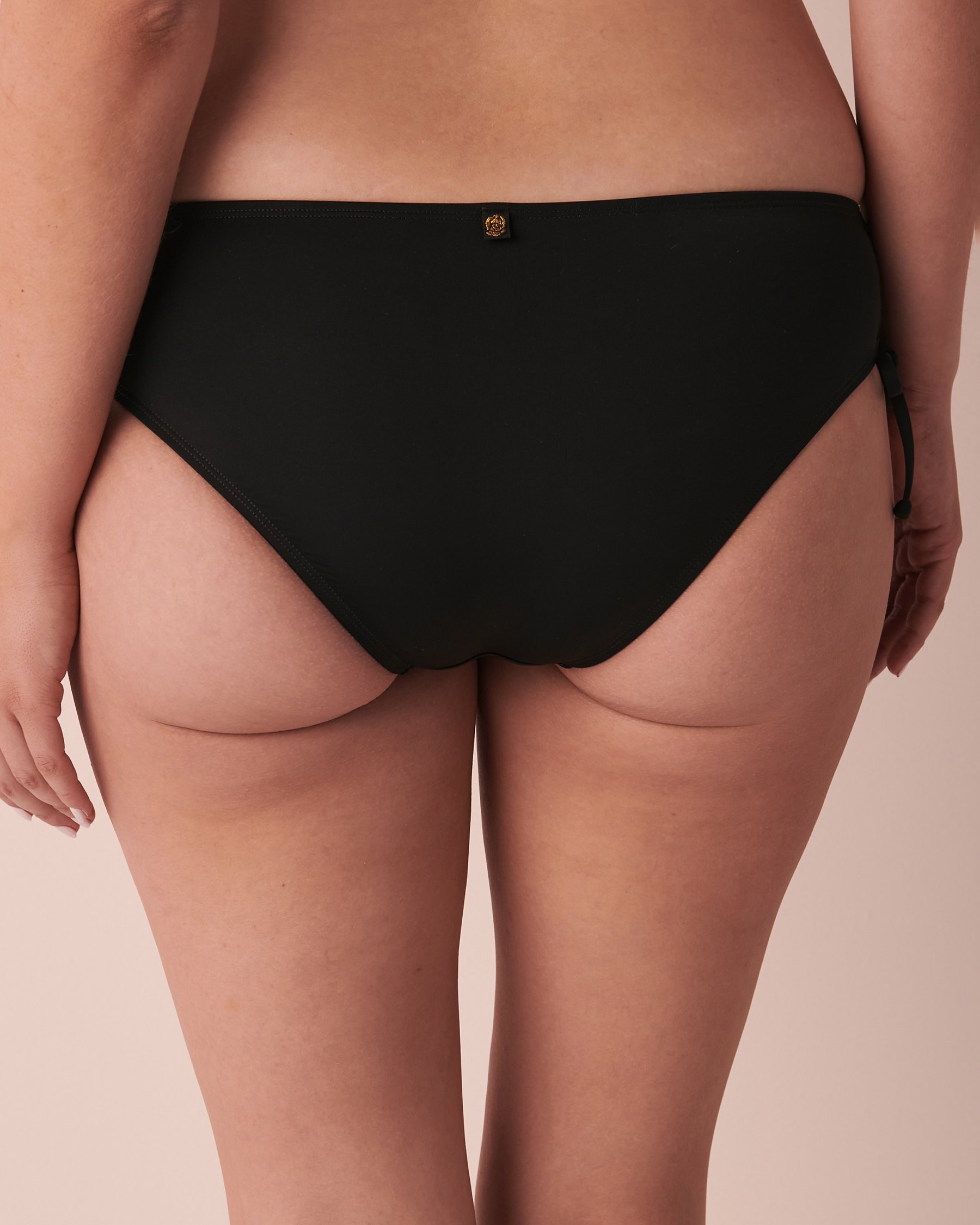 LA VIE EN ROSE AQUA SOLID Brazilian Bikini Bottom Black 70300402 - View2