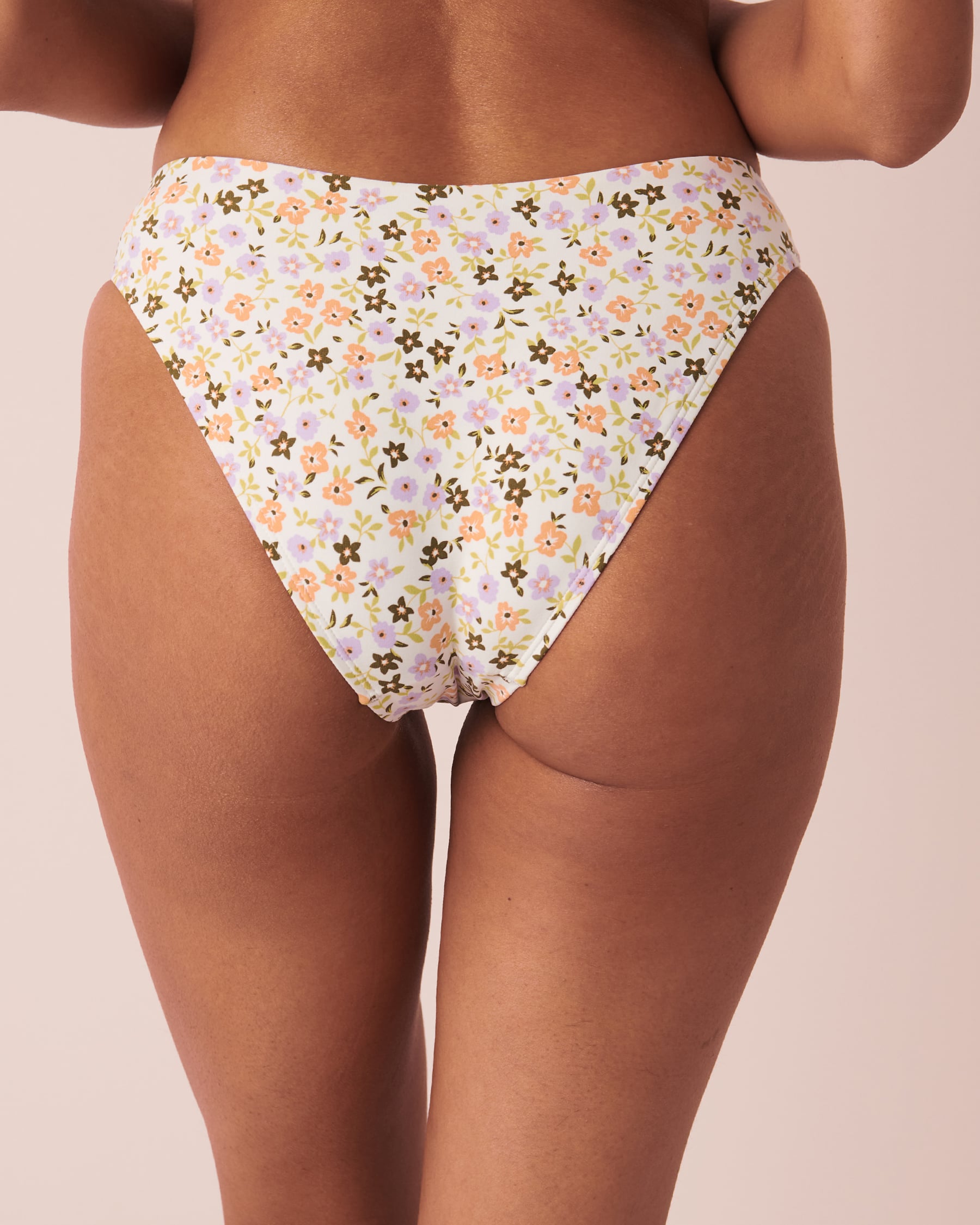 LA VIE EN ROSE AQUA SMOCKING Brazilian Bikini Bottom Ditsy floral 70300382 - View4