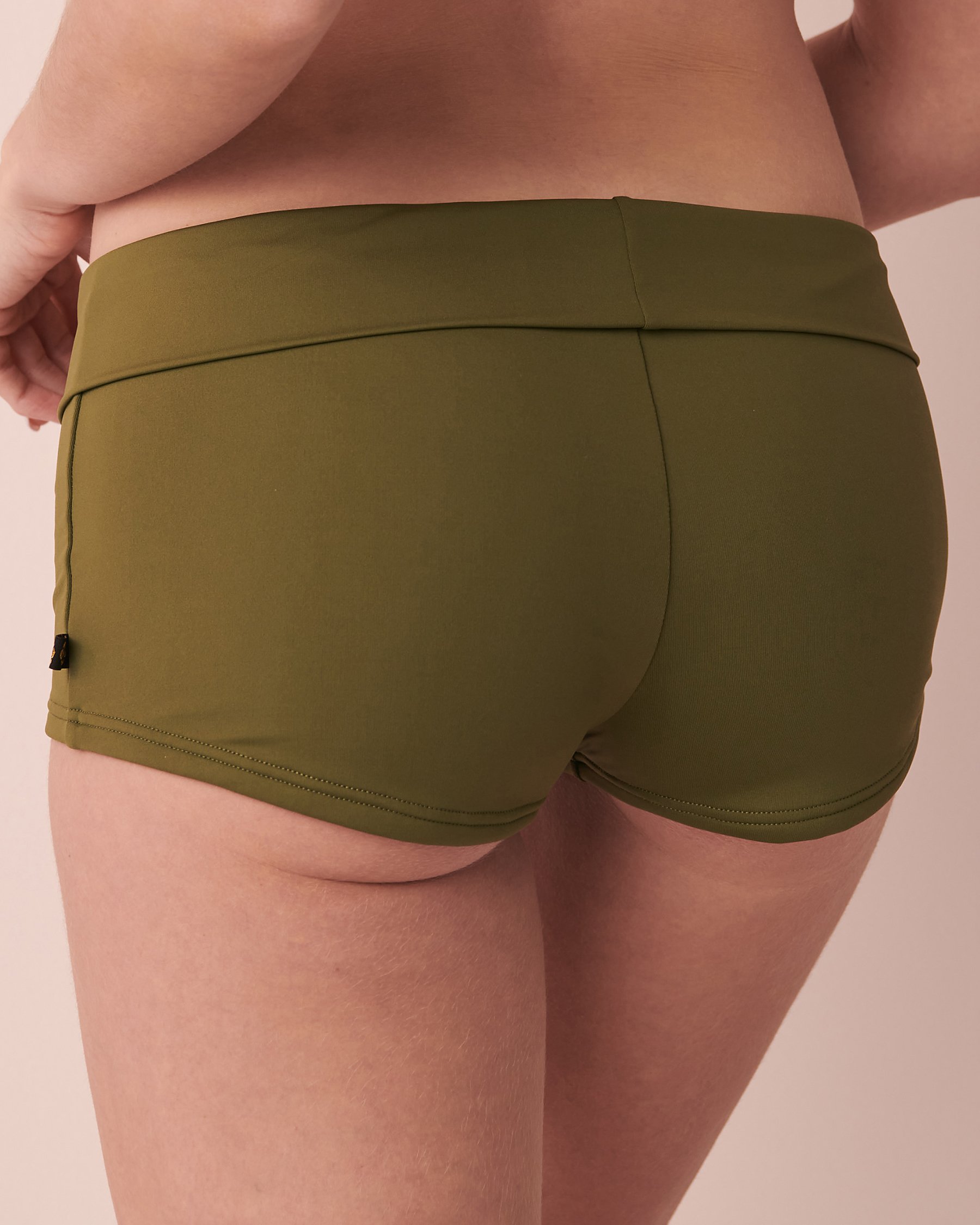 LA VIE EN ROSE AQUA WINTER MOSS Recycled Fibers Boyleg Bikini Bottom Olive 70300396 - View2