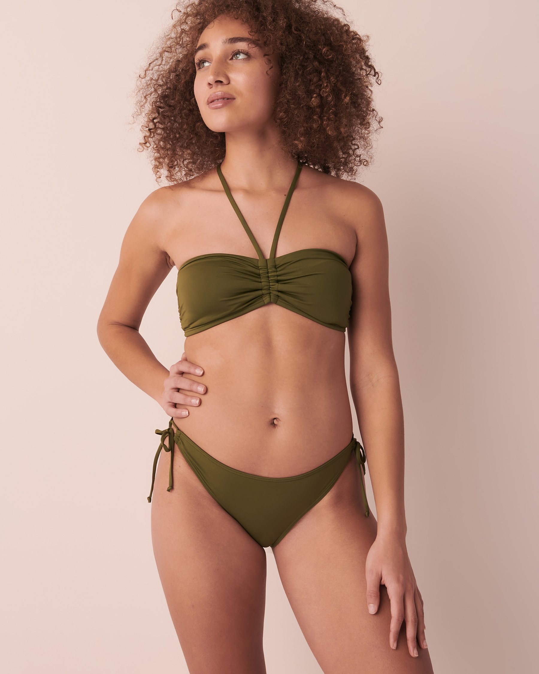 LA VIE EN ROSE AQUA WINTER MOSS Recycled Fibers Brazilian Bikini Bottom Olive 70300394 - View6