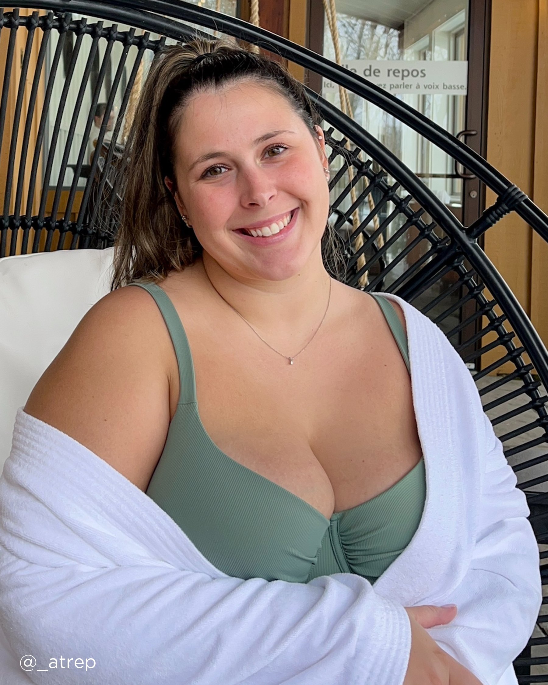 LA VIE EN ROSE AQUA LILYPAD Recycled Fibers D Cup Balconette Bikini Top Sage 70200074 - View6
