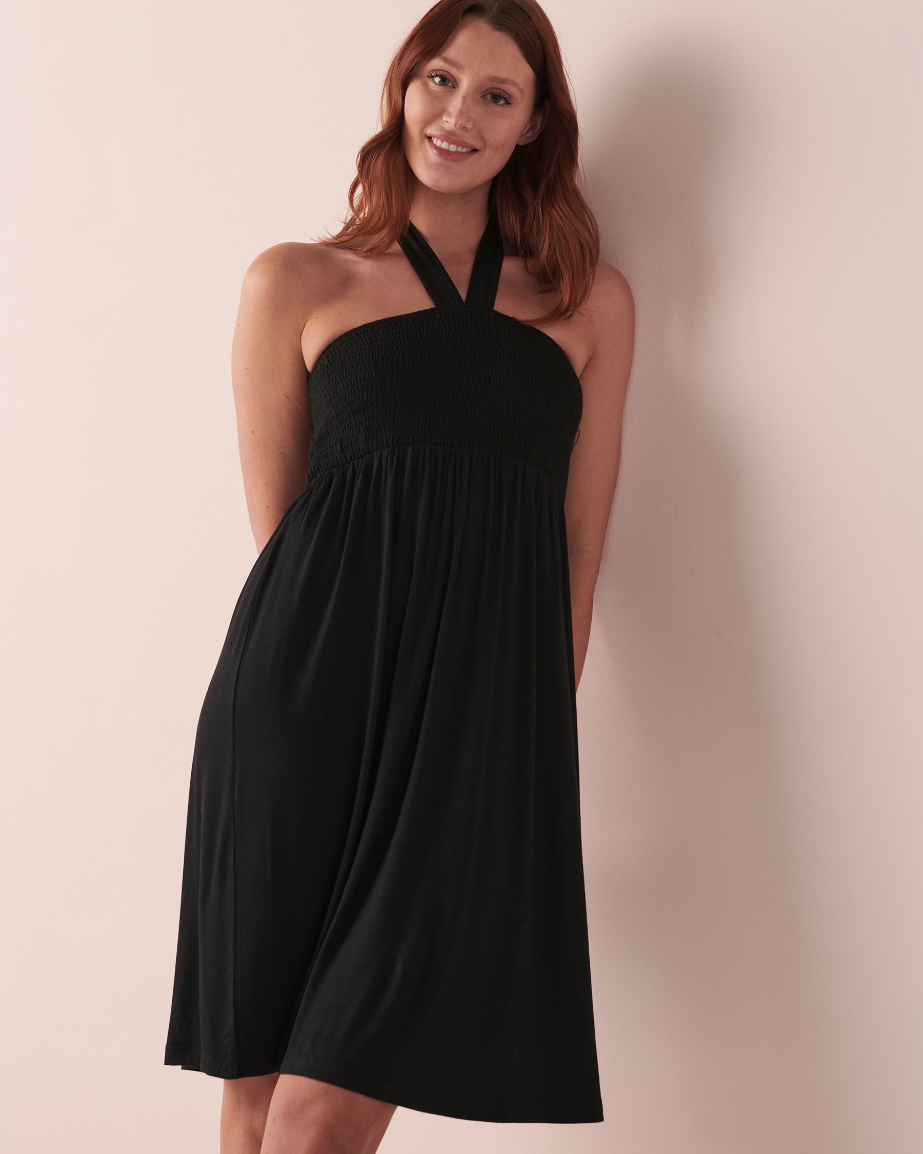 LA VIE EN ROSE AQUA Soft Jersey Bandeau Dress Black 80300067 - View1