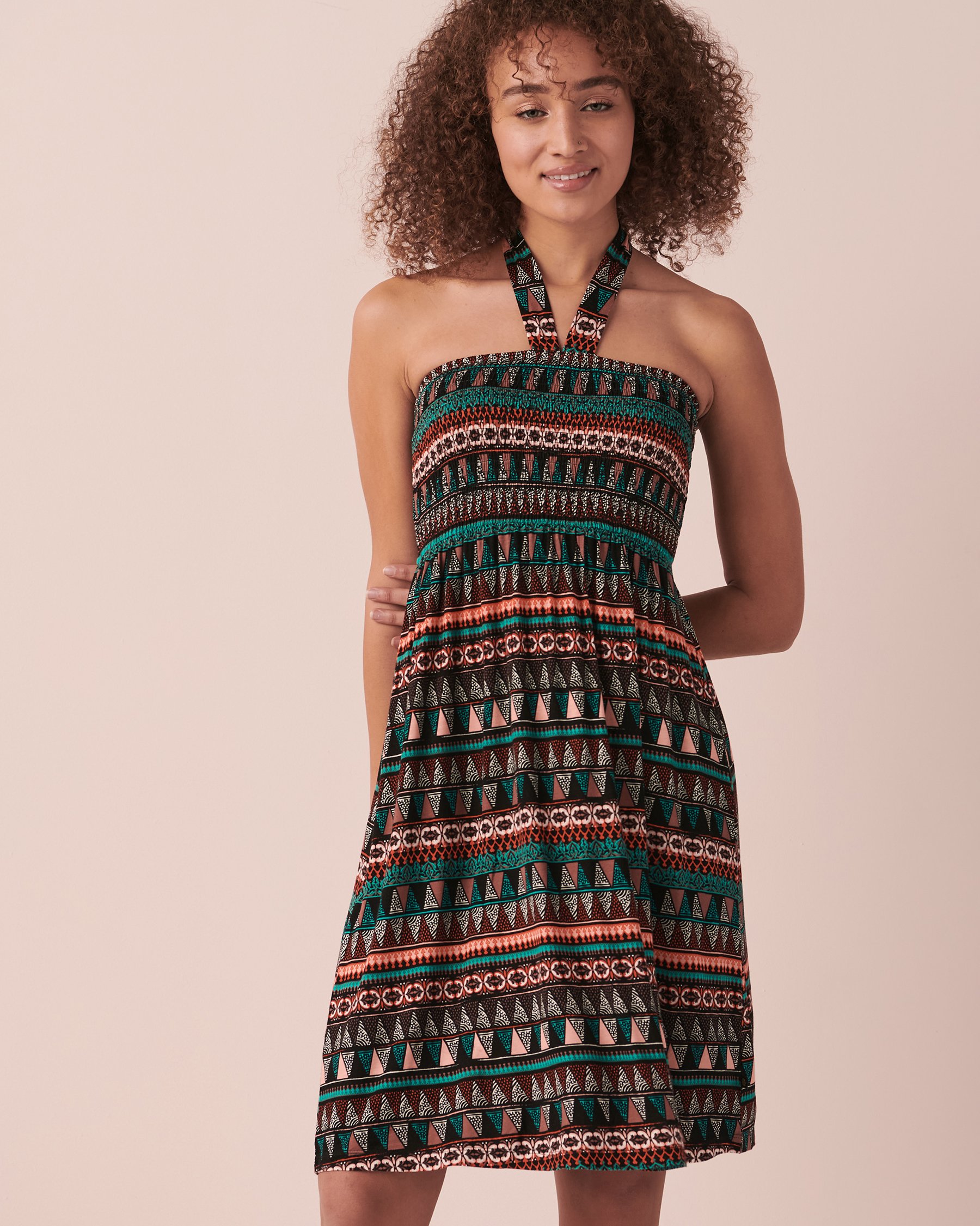 LA VIE EN ROSE AQUA Soft Jersey Bandeau Dress Multicolor print 80300067 - View5
