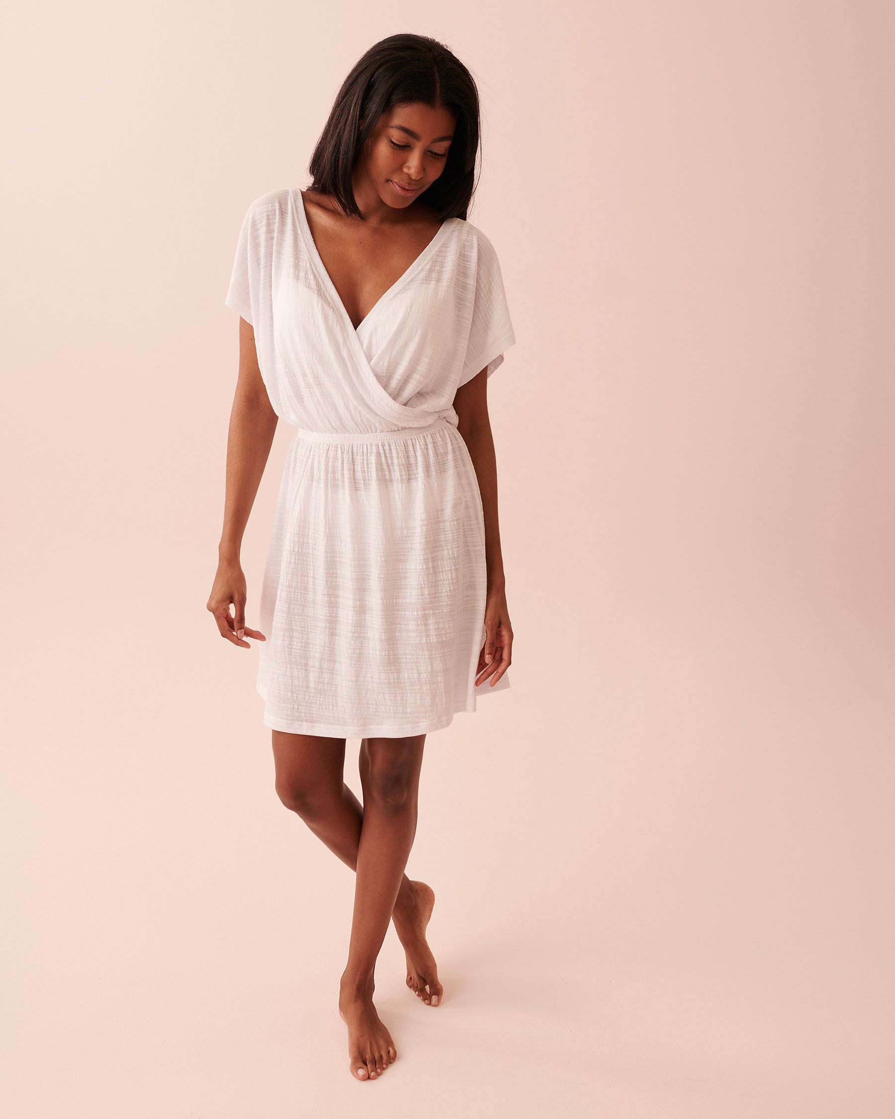 LA VIE EN ROSE AQUA Robe croisé avant-arrière Blanc 80300070 - Voir1