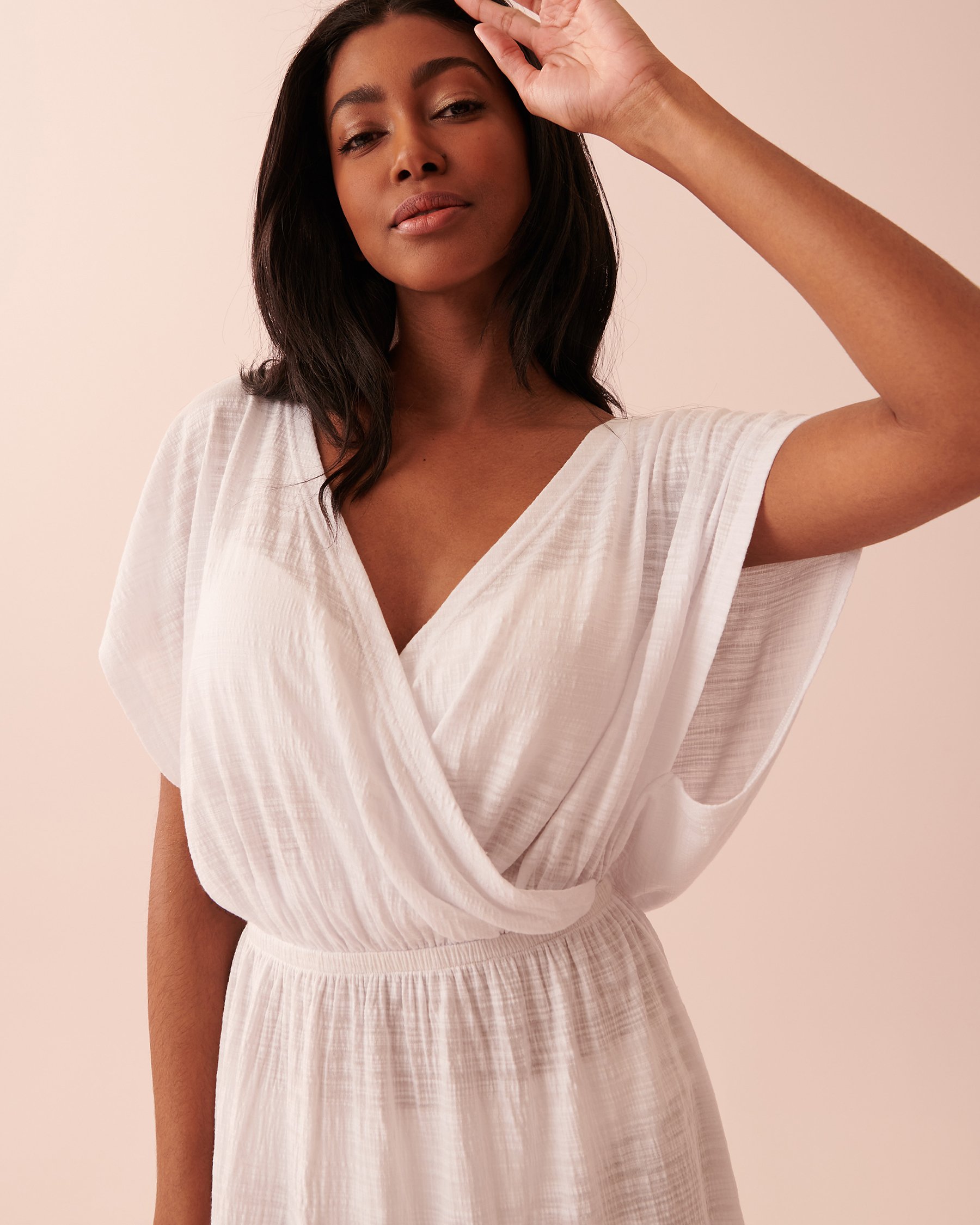 LA VIE EN ROSE AQUA Robe croisé avant-arrière Blanc 80300070 - Voir3