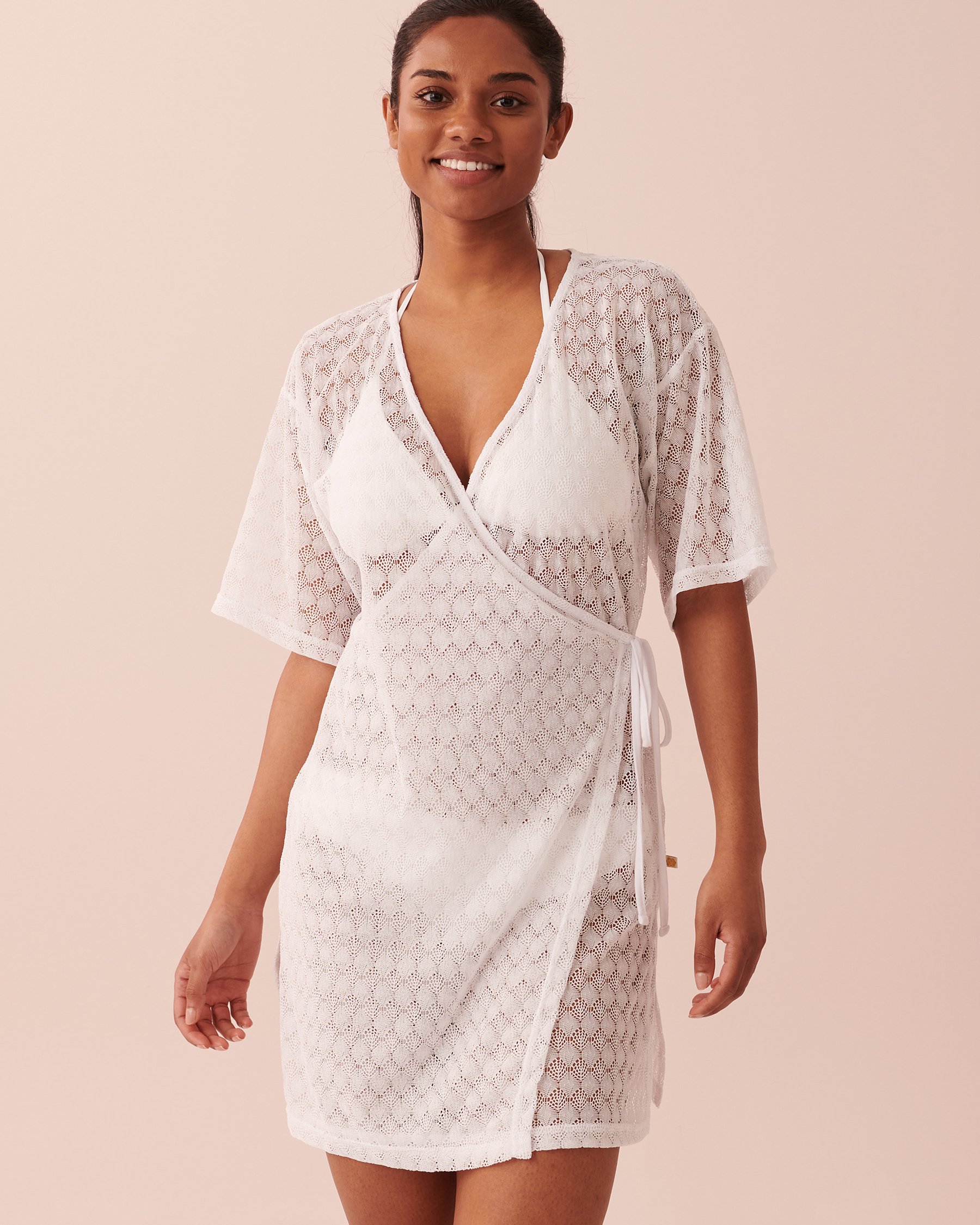 LA VIE EN ROSE AQUA Crochet Tunic White 80400037 - View1