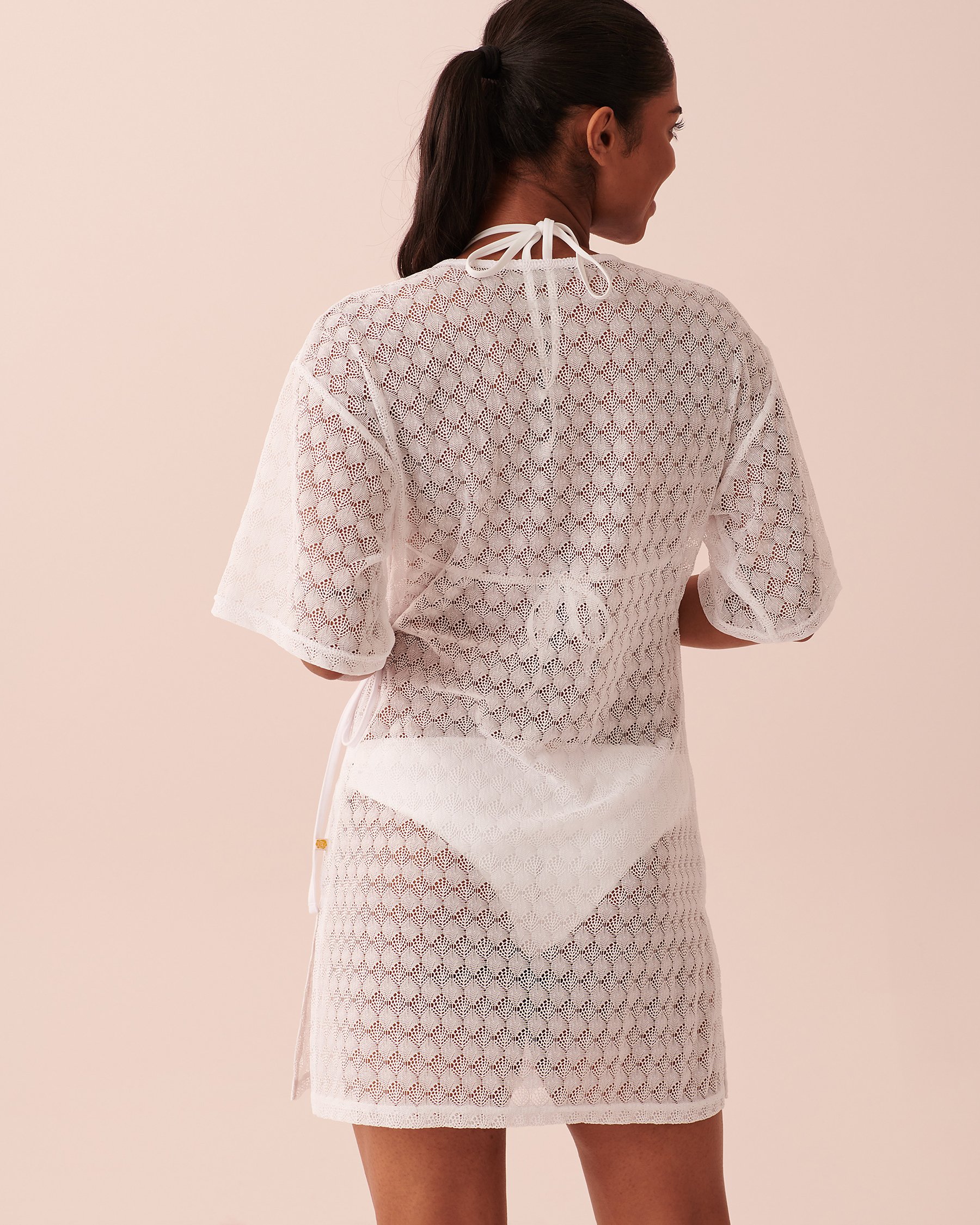 LA VIE EN ROSE AQUA Crochet Tunic White 80400037 - View2