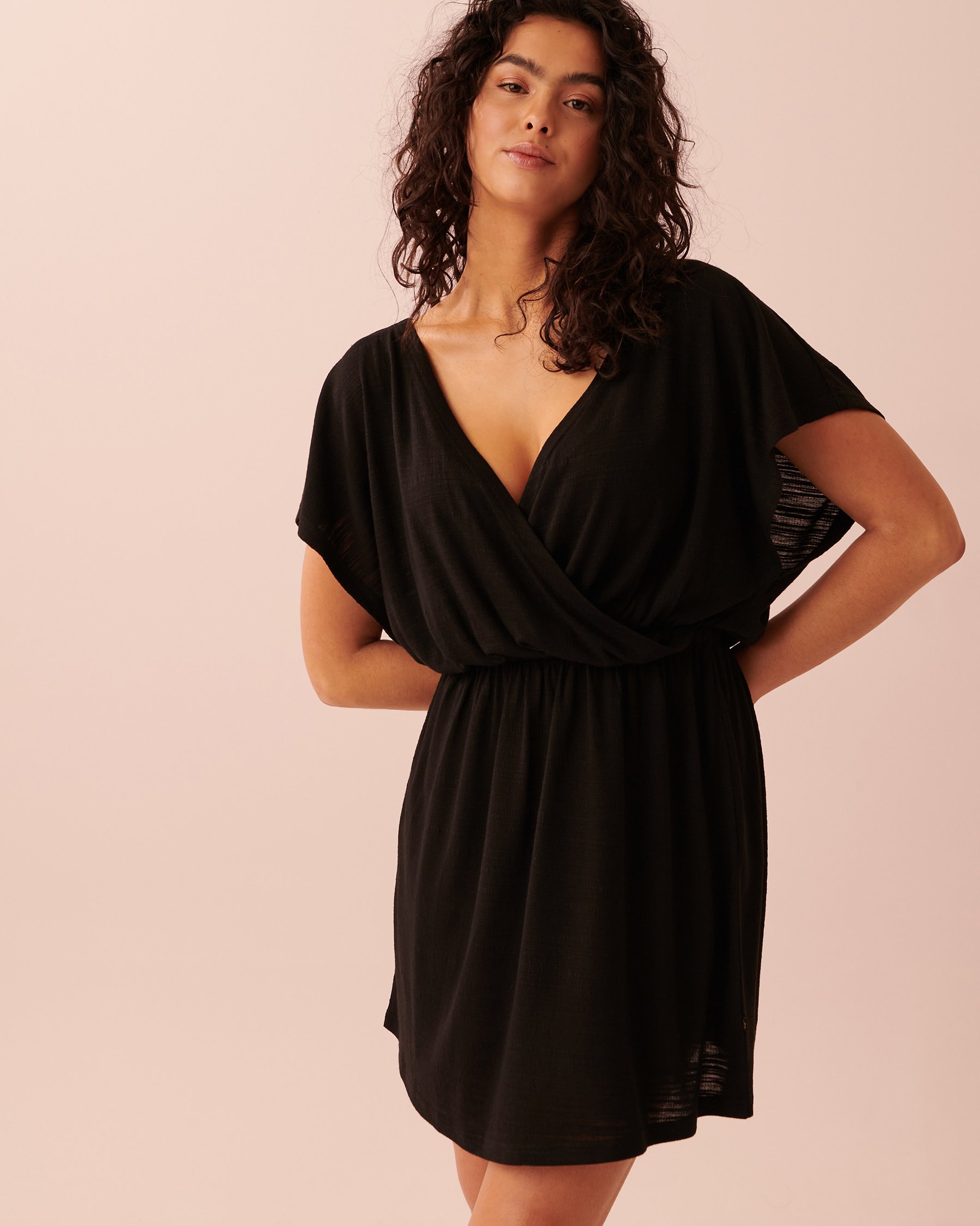 LA VIE EN ROSE AQUA Robe croisé avant-arrière Noir 80300070 - Voir1