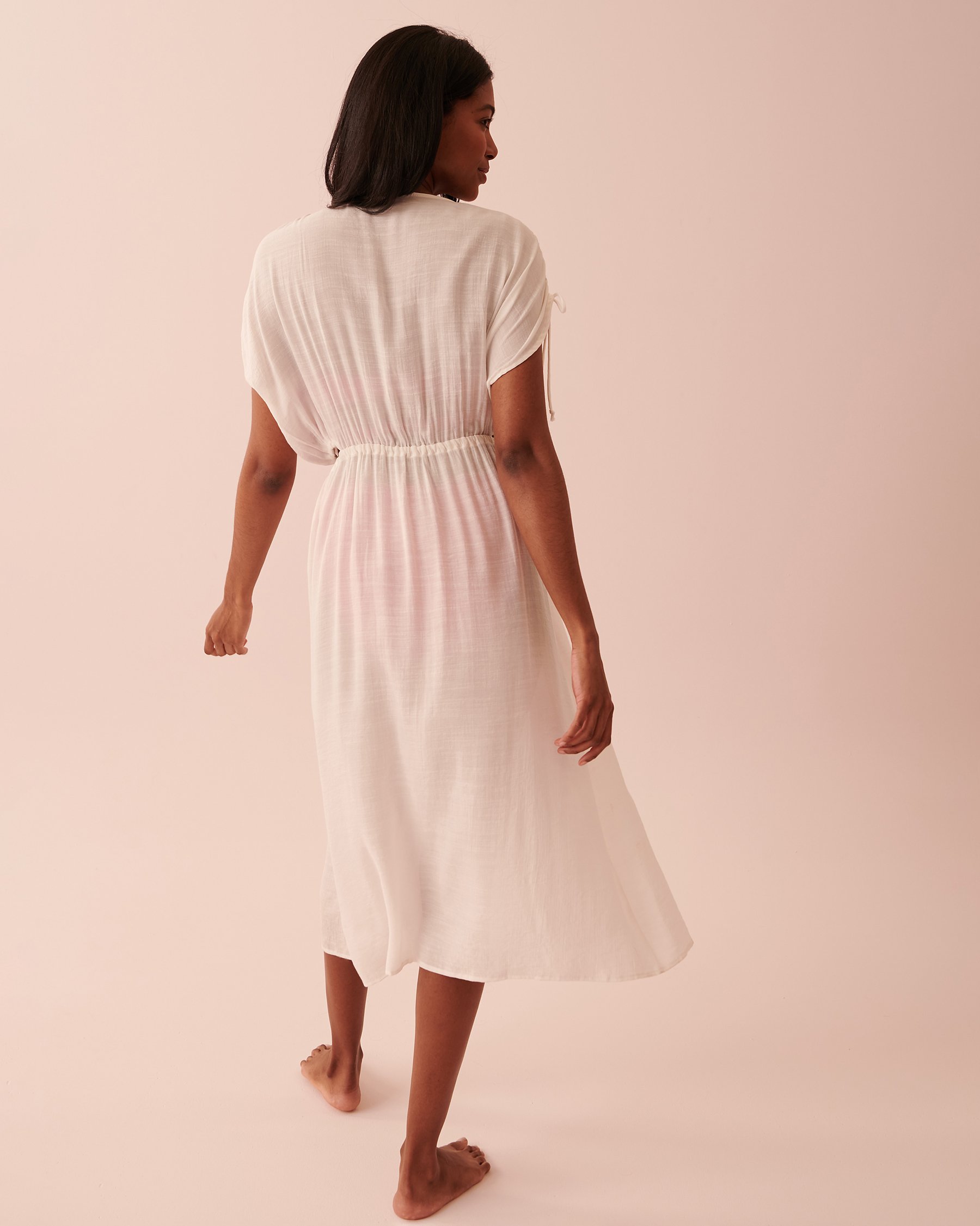 LA VIE EN ROSE AQUA Caftan long avec ouverture Vanille 80400038 - Voir2