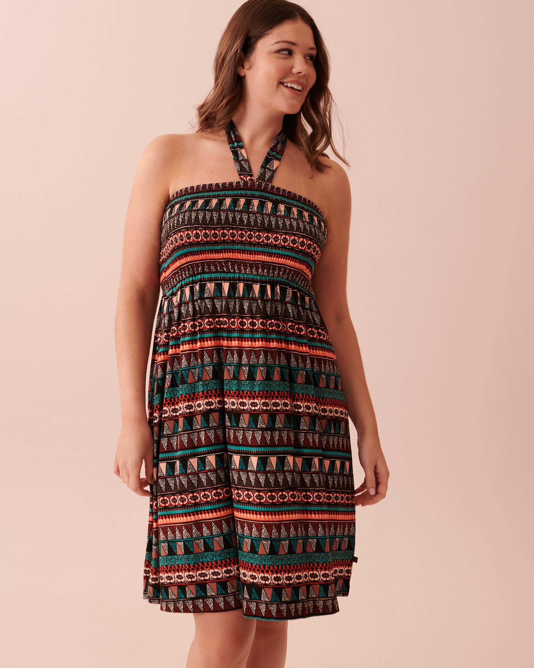 Soft Jersey Bandeau Dress - Multicolor print | la Vie en Rose Soft Jersey Bandeau Dress - Multicolor print | la Vie en Rose
