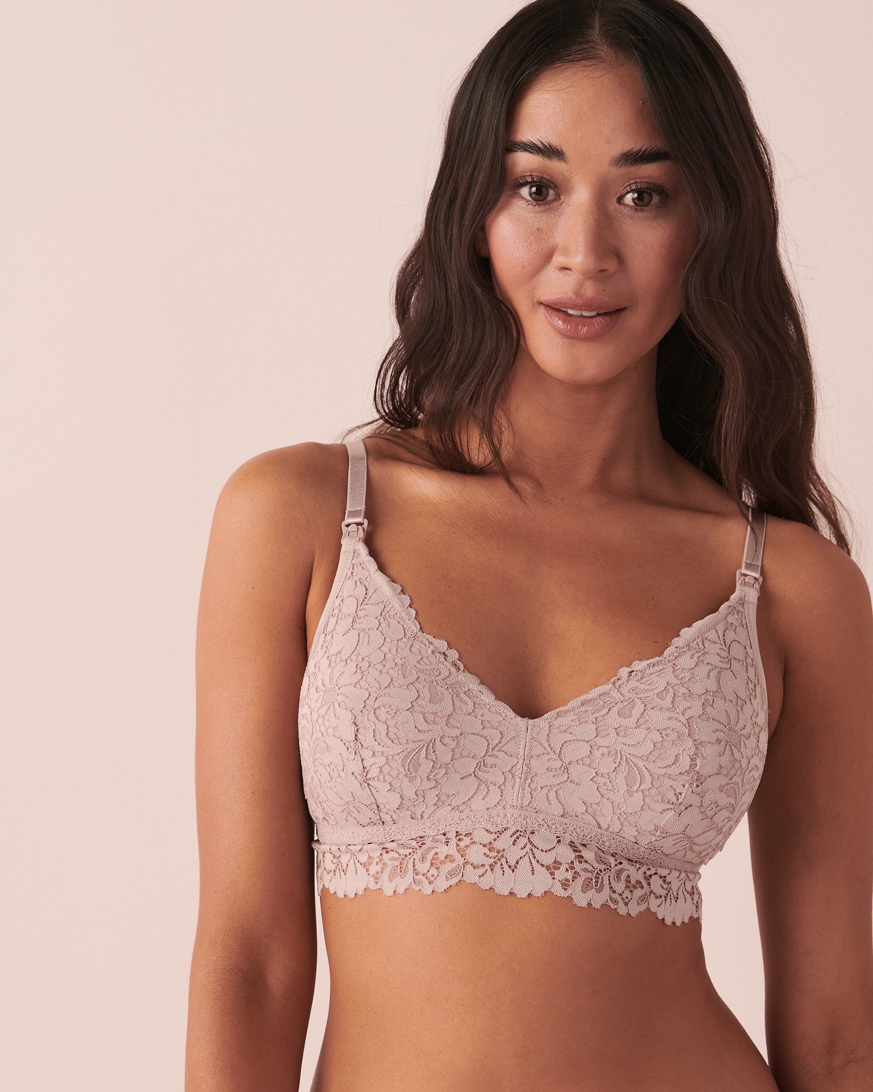 LA VIE EN ROSE Bralette allaitement en dentelle Ombre grise 10100109 - Voir1