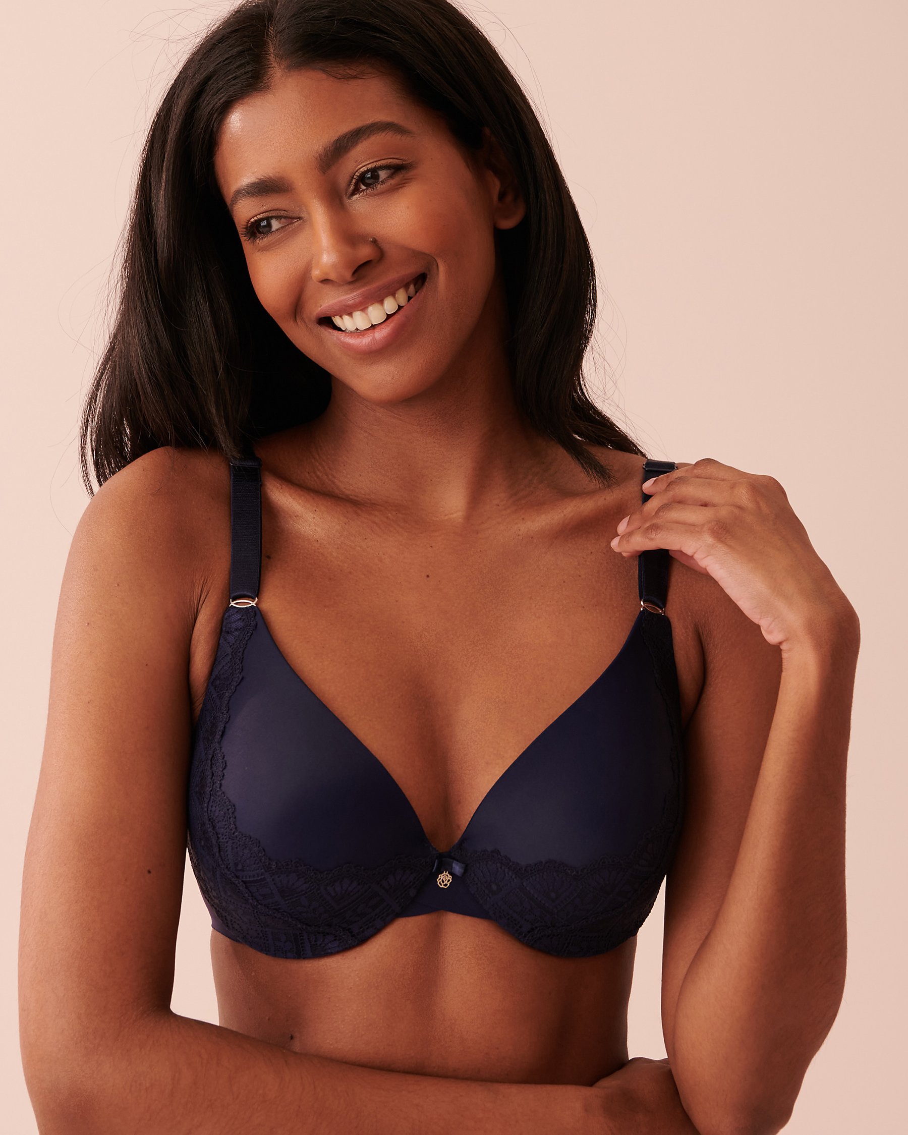 LA VIE EN ROSE Lightly Lined Sleek Back Bra Midnight blue 10200263 - View1