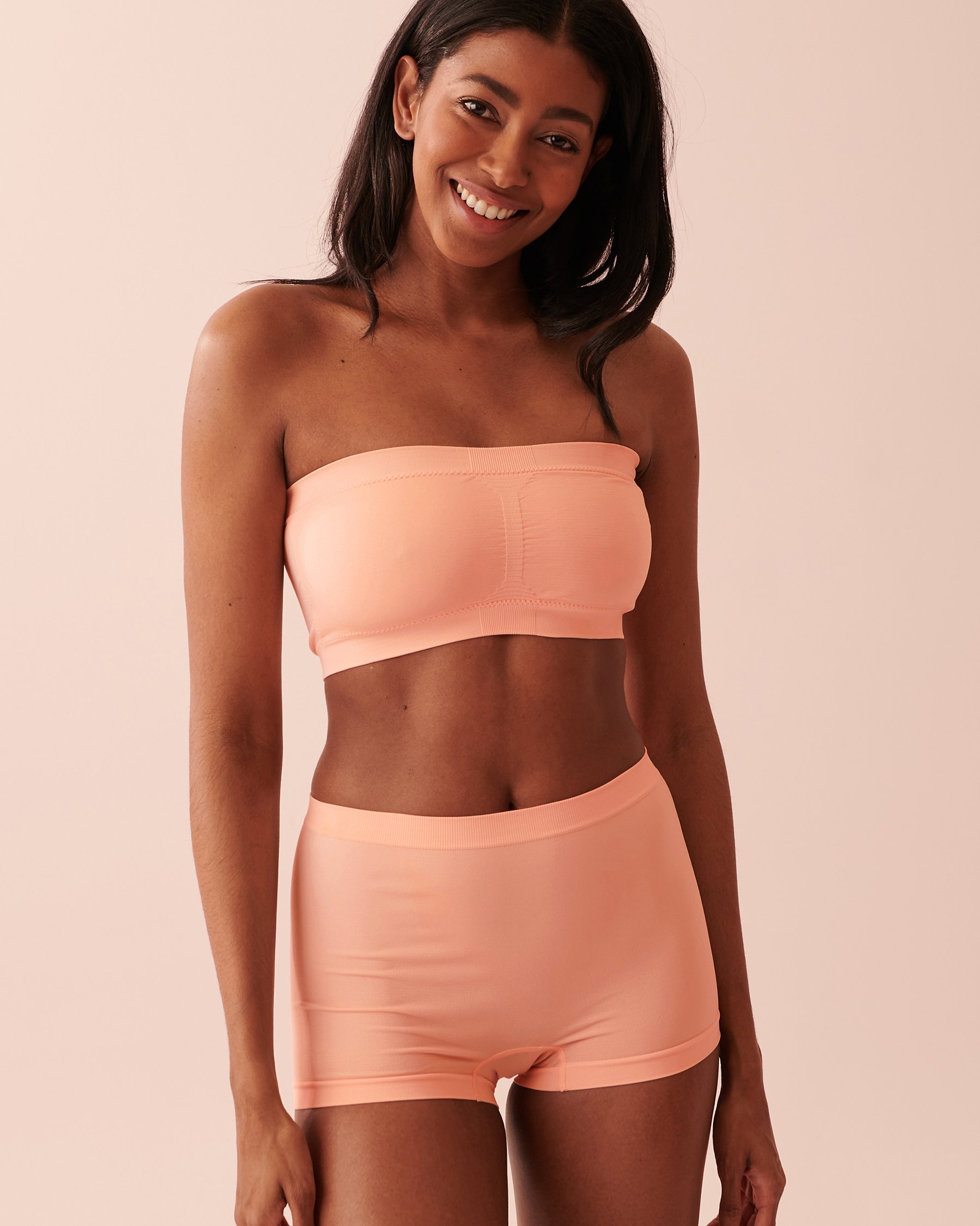 LA VIE EN ROSE Soutien-gorge bandeau sans coutures Pêche 10200277 - Voir1