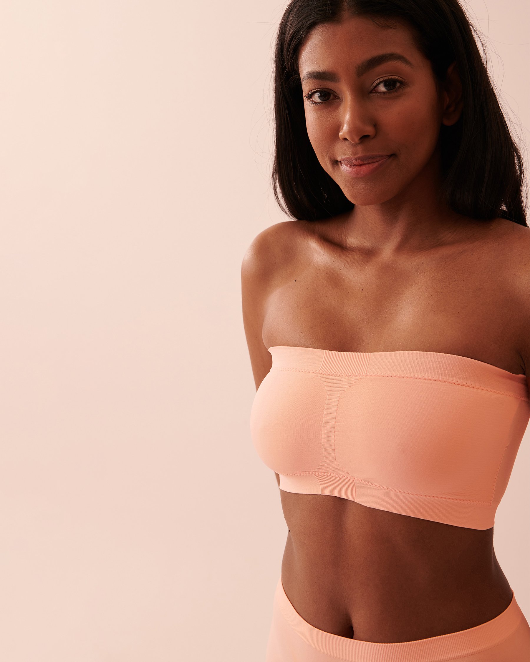 LA VIE EN ROSE Soutien-gorge bandeau sans coutures Pêche 10200277 - Voir3