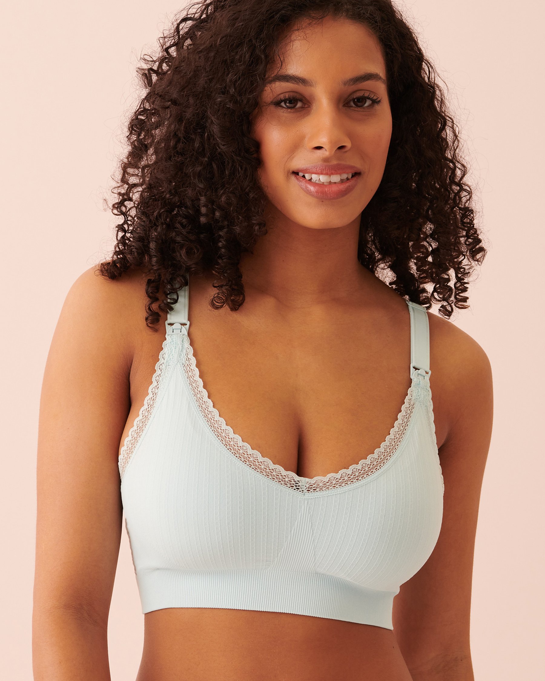 LA VIE EN ROSE Seamless Nursing Bralette Blue sky 10200282 - View1