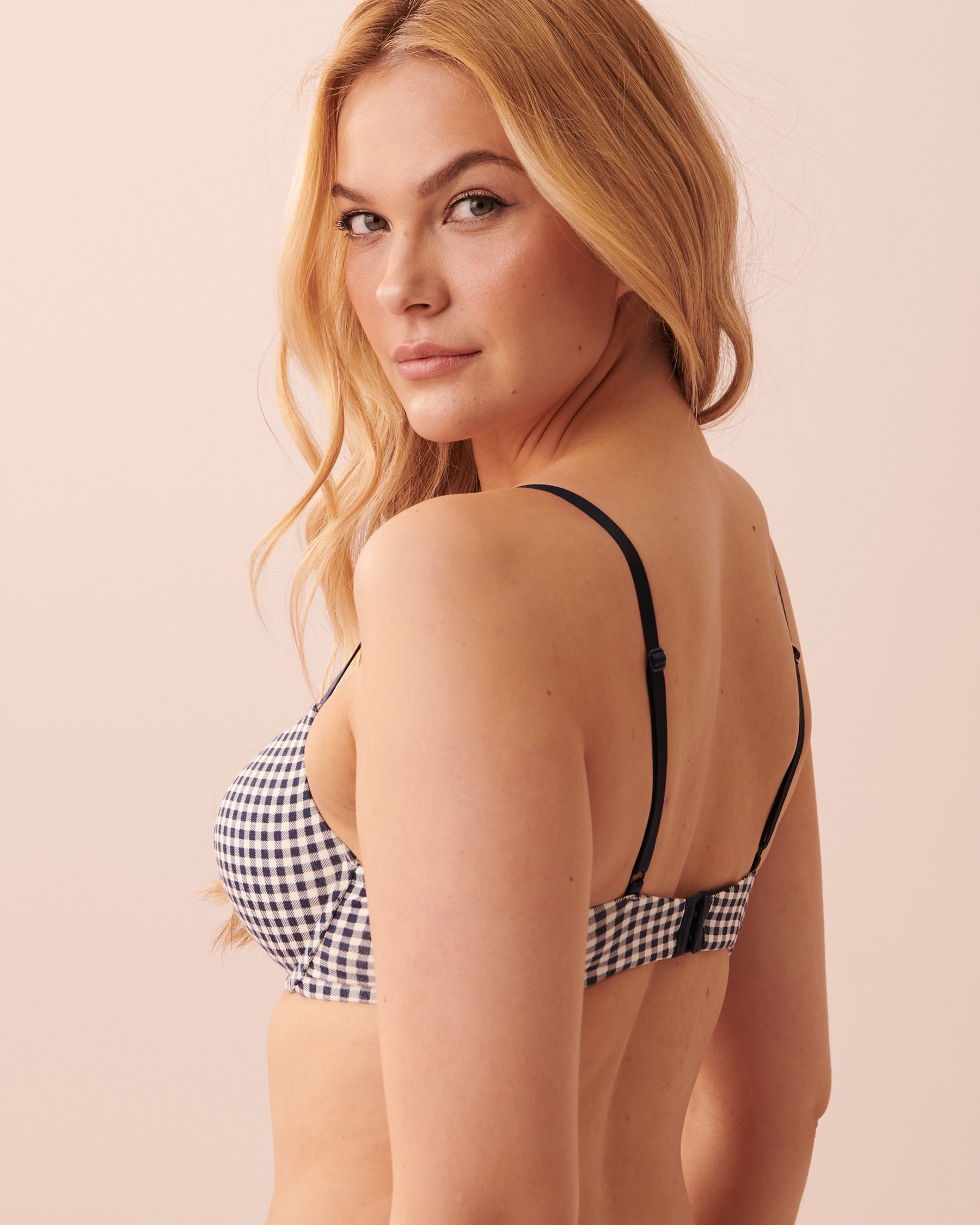LA VIE EN ROSE Push-up Demi Modal Bra Navy vichy 10300107 - View2