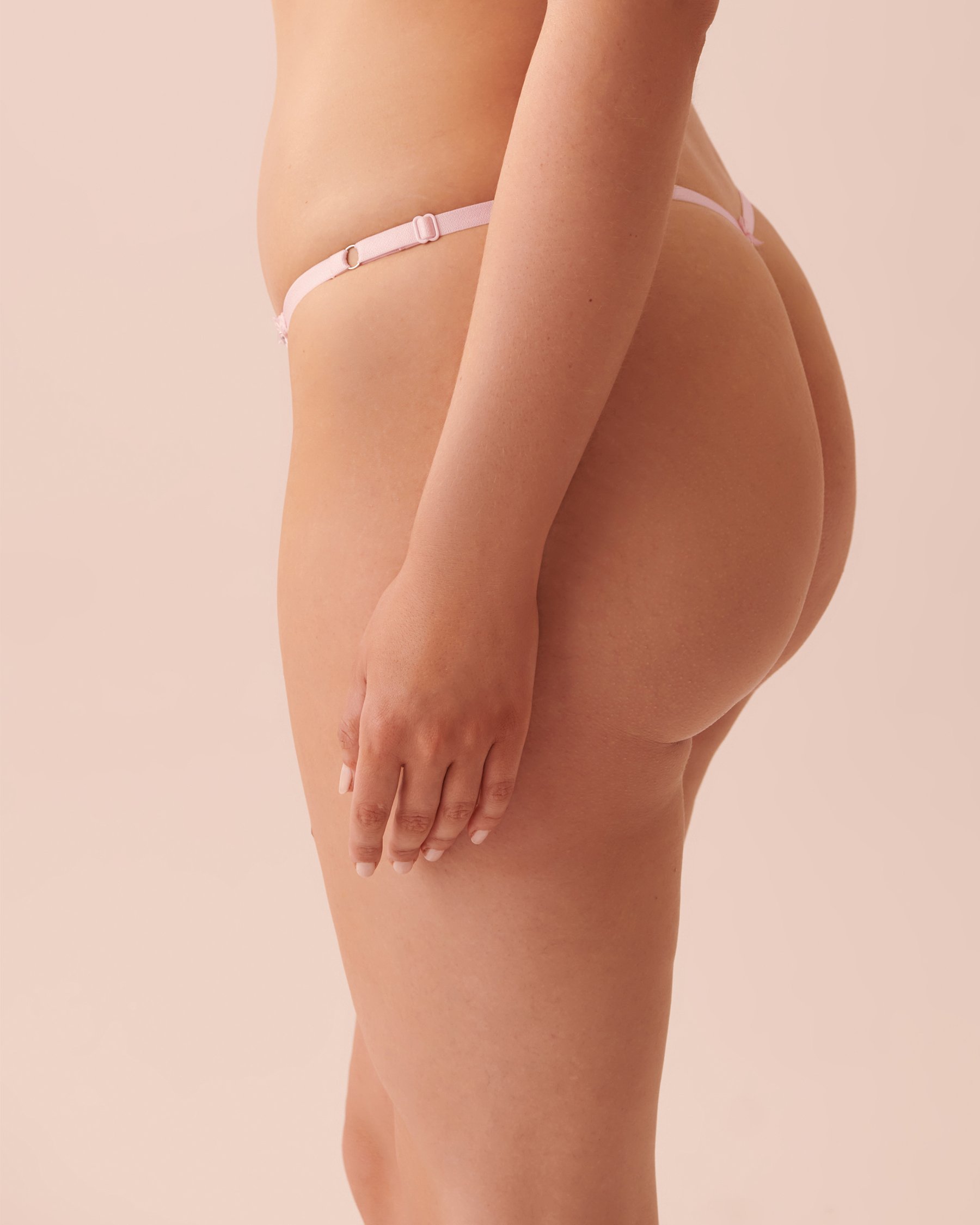 LA VIE EN ROSE Adjustable Embroidered Mesh String Panty Pink 20300220 - View2
