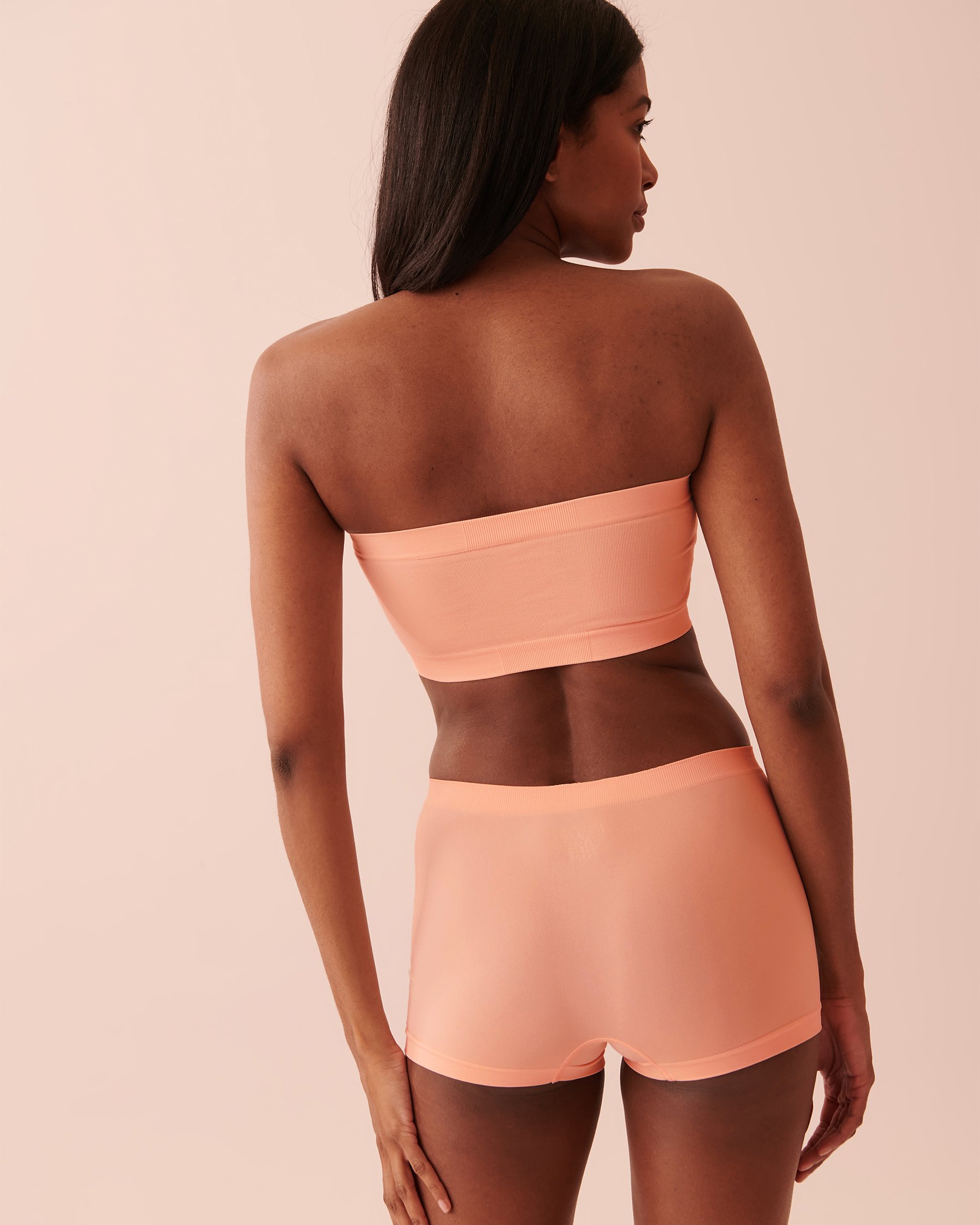 LA VIE EN ROSE Soutien-gorge bandeau sans coutures Pêche 10200277 - View2