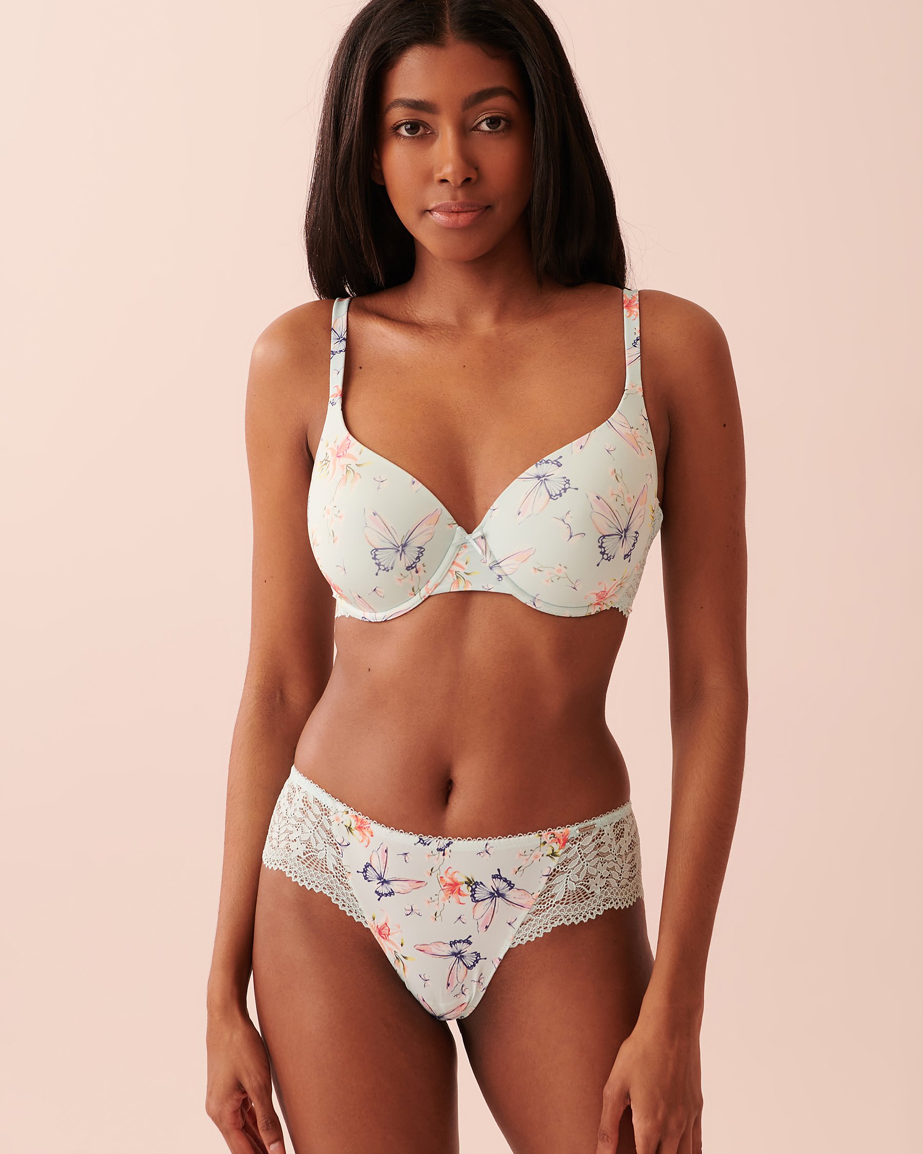 LA VIE EN ROSE Microfiber and Lace Detail Cheeky Panty Flourishing 20300217 - View6