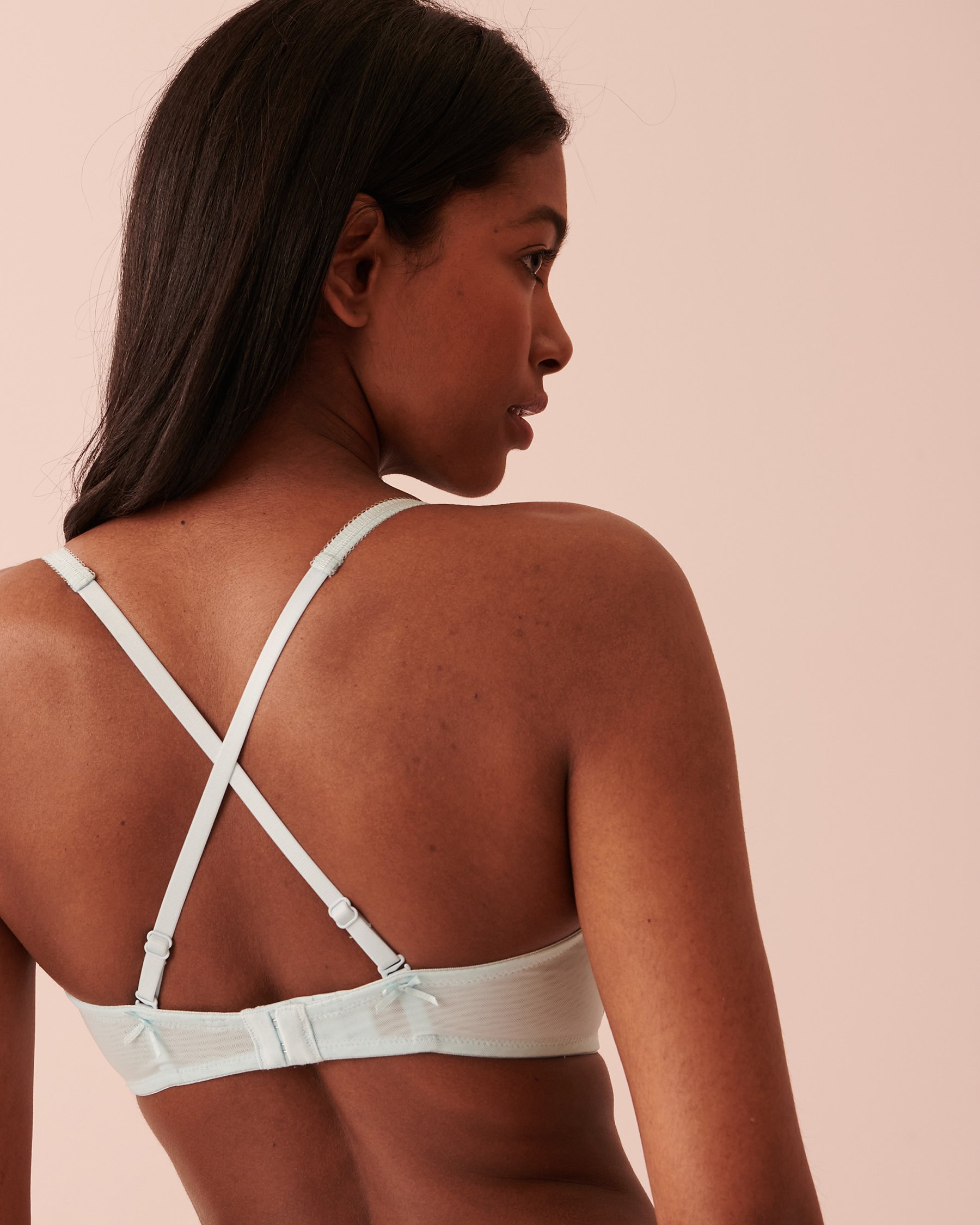 LA VIE EN ROSE Soutien-gorge push-up plongeant demi-buste Fleurs brodées 10300099 - View2