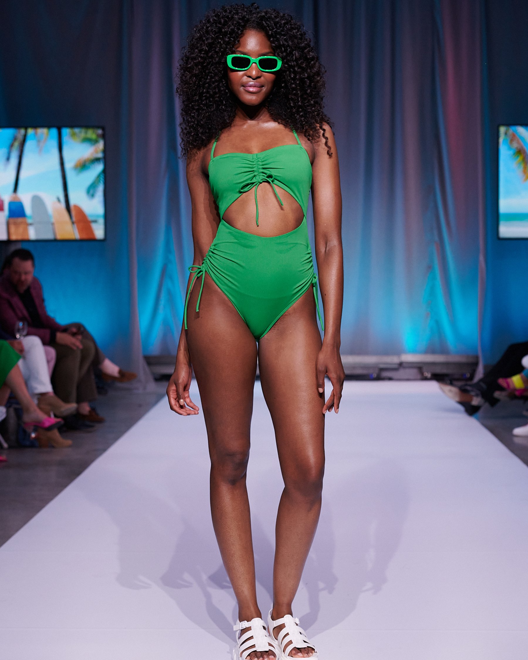 AQUAROSE ANITA Recycled Fibers Bandeau One-piece Swimsuit Forest green 70400097 - View7