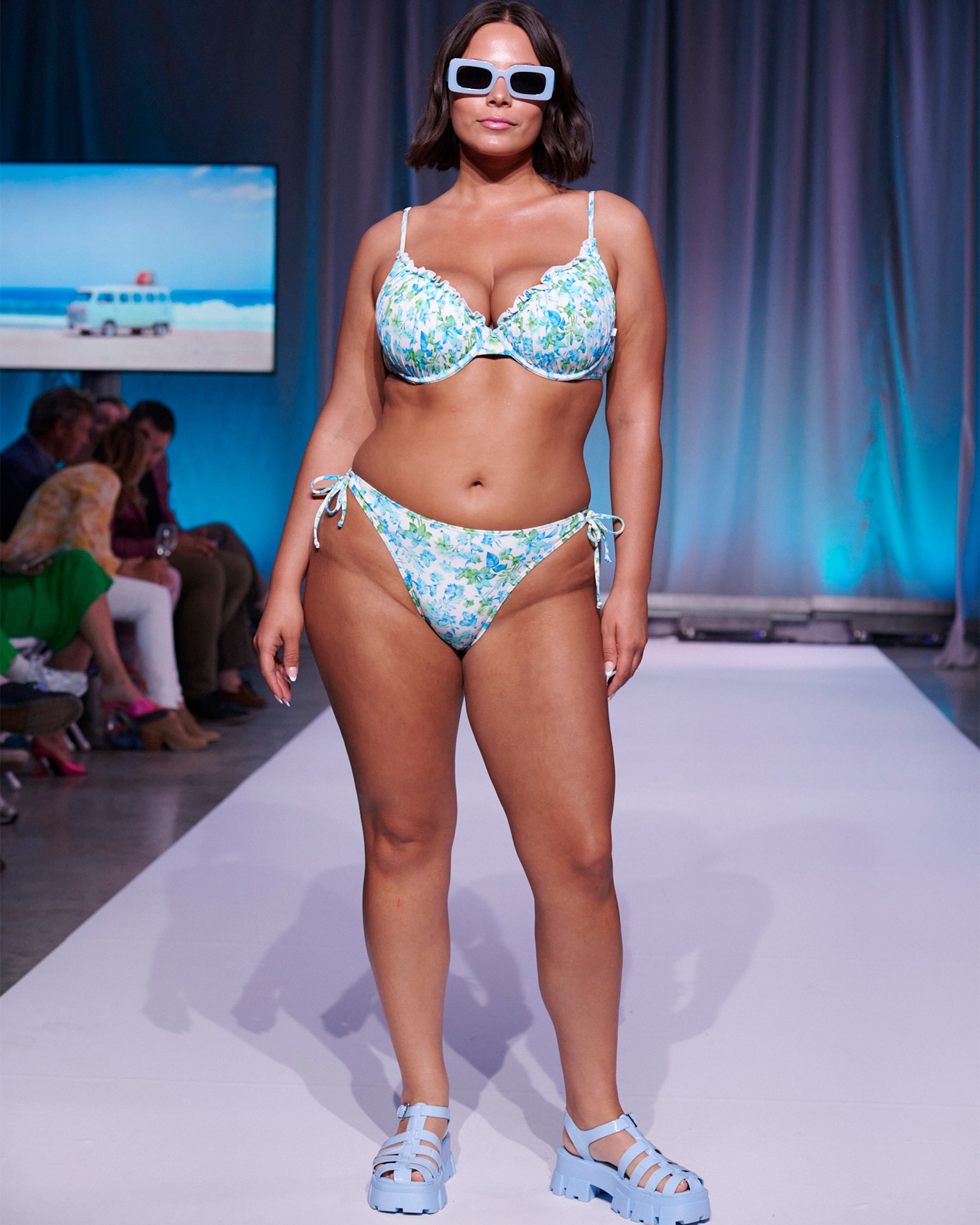 LA VIE EN ROSE AQUA SANTORINI BLUES Push-up Bikini Top Blue floral 70100493 - View5