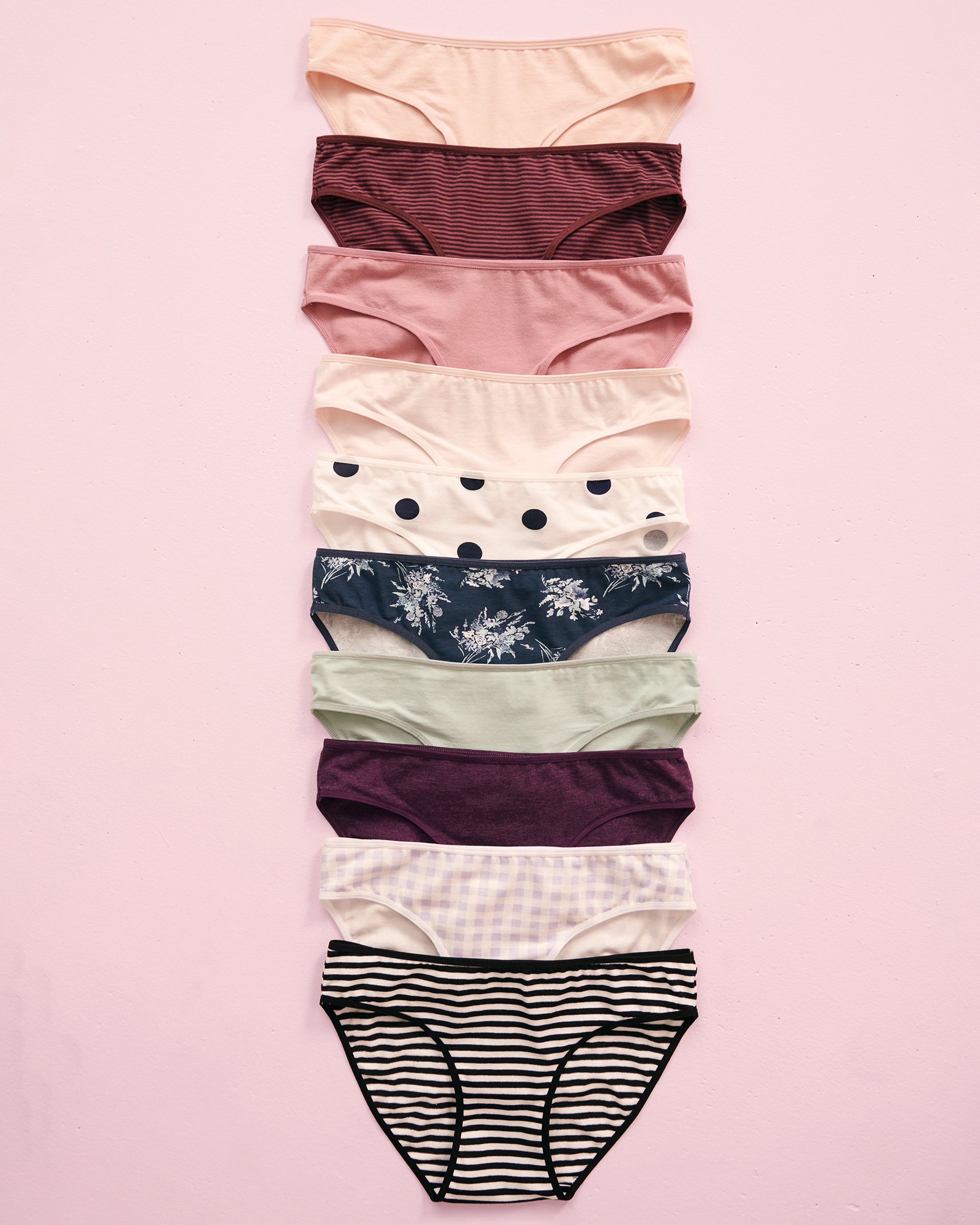 LA VIE EN ROSE 10-Pack Cotton Bikini Panty Multicolor 20100319-10P - View1