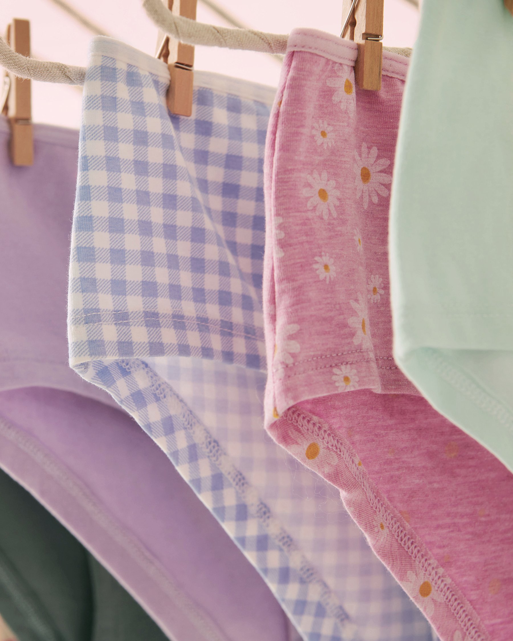 LA VIE EN ROSE Lot de 10 culottes aux hanches en coton Multicouleur 20100321-10P - Voir5