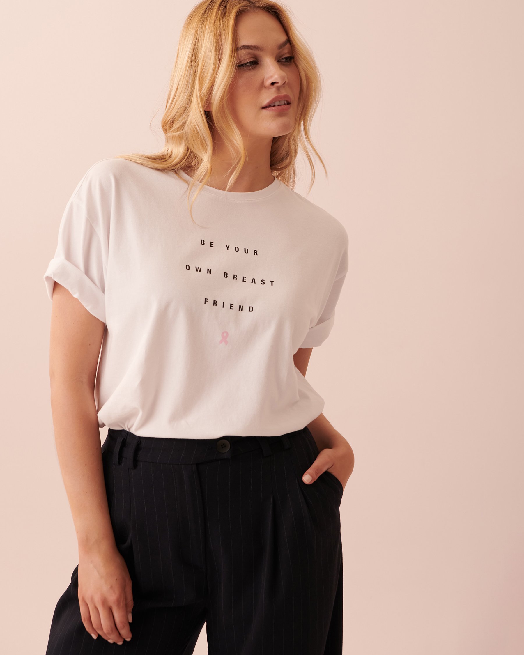 LA VIE EN ROSE Be Your Own Breast Friend T-shirt White 90400007 - View4