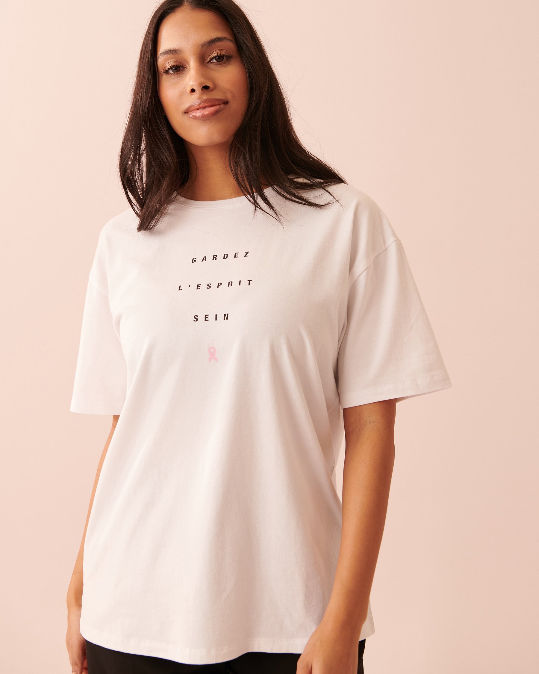 LA VIE EN ROSE T-shirt Gardez l'esprit sein Blanc 90400006 - View1