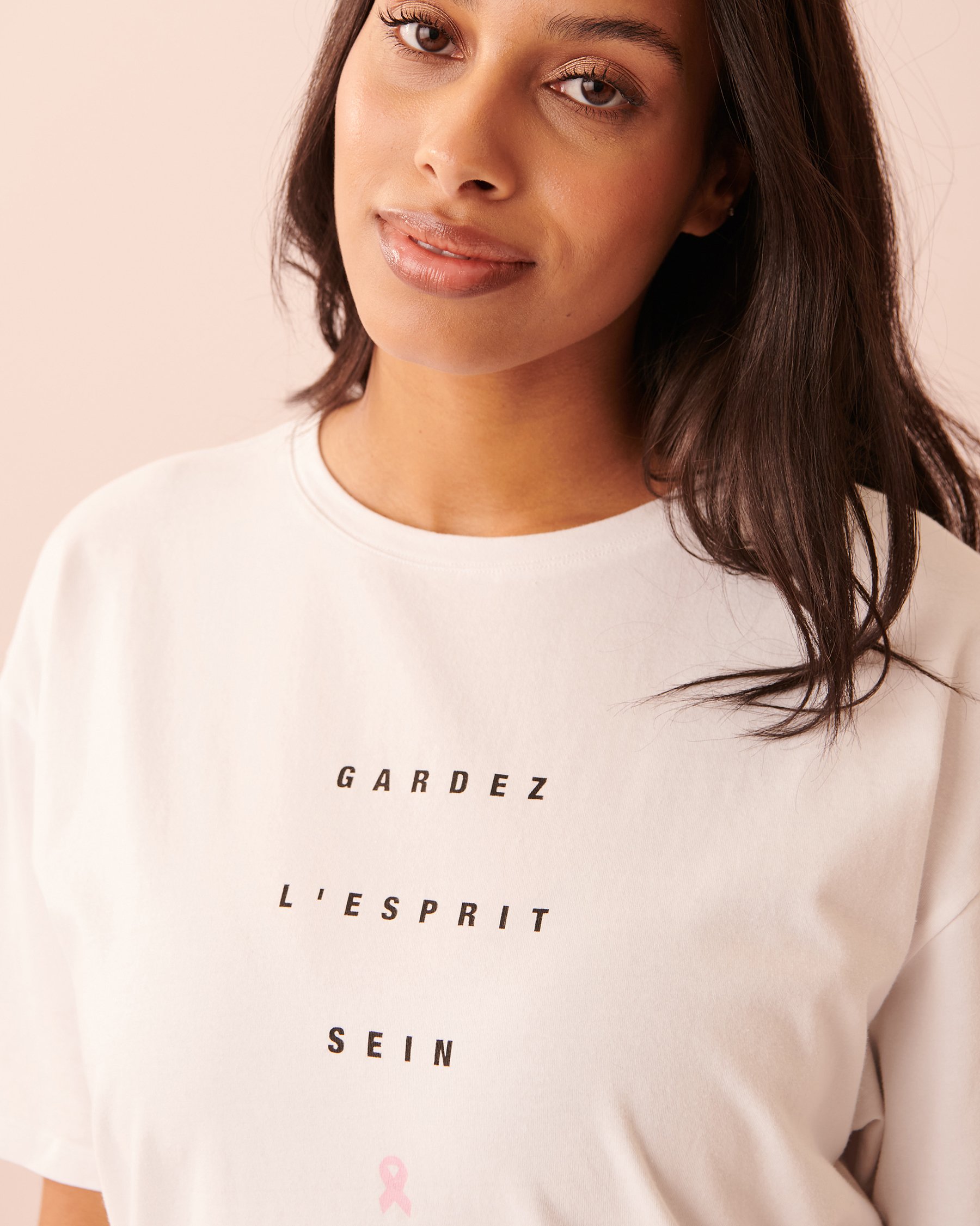 LA VIE EN ROSE T-shirt Gardez l'esprit sein Blanc 90400006 - View2