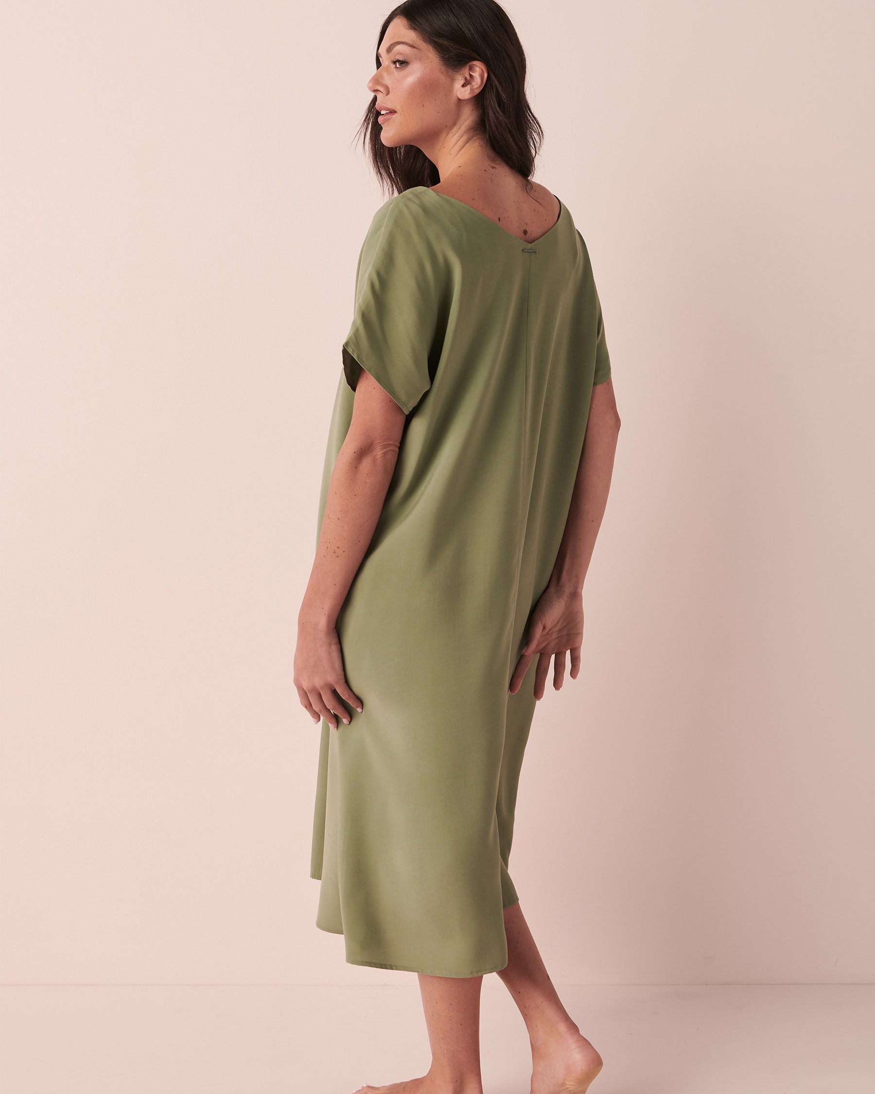 LA VIE EN ROSE Long Short Sleeve Caftan Khaki 50400034 - View2