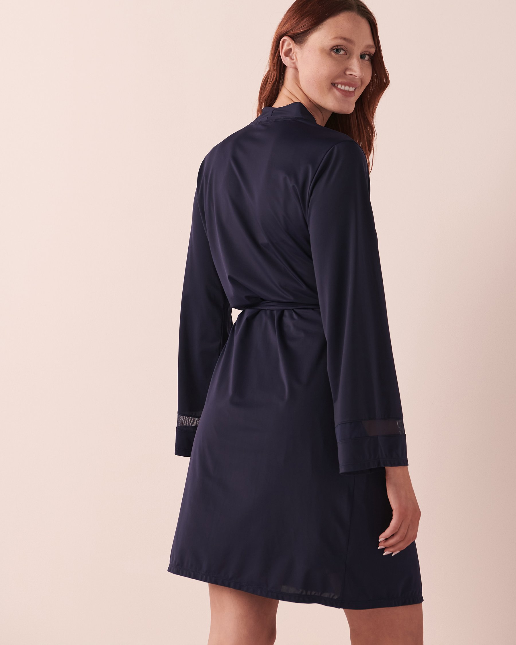 LA VIE EN ROSE Mesh Detail Kimono Midnight blue 60600052 - View2