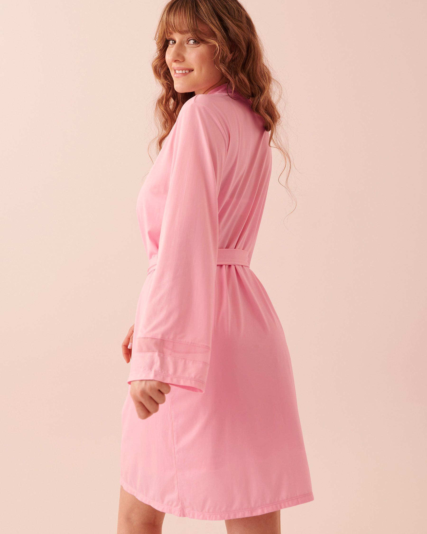 LA VIE EN ROSE Mesh Detail Kimono Bright lilac 60600052 - View2