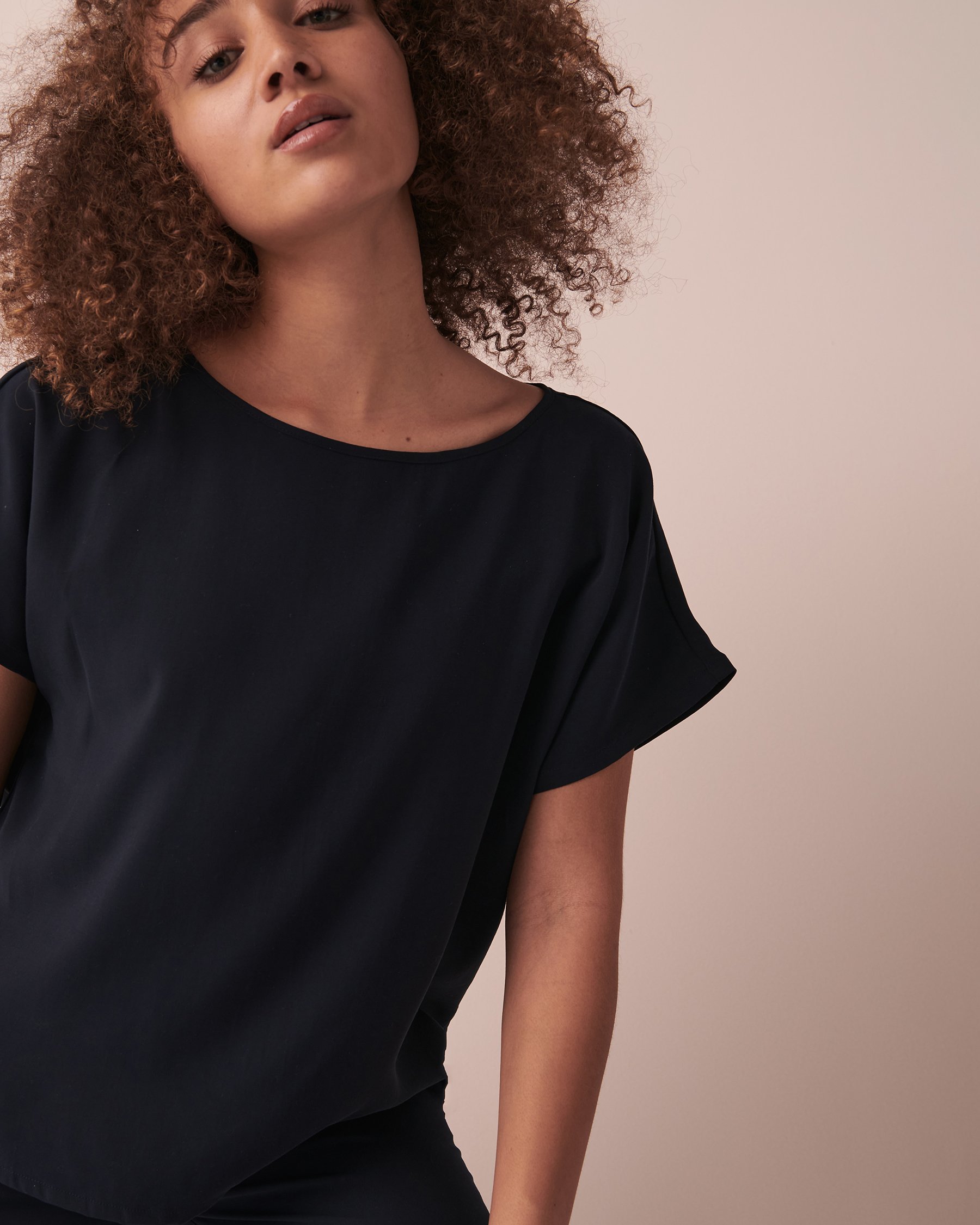 LA VIE EN ROSE T-shirt col bâteau Marine 50100066 - Voir1