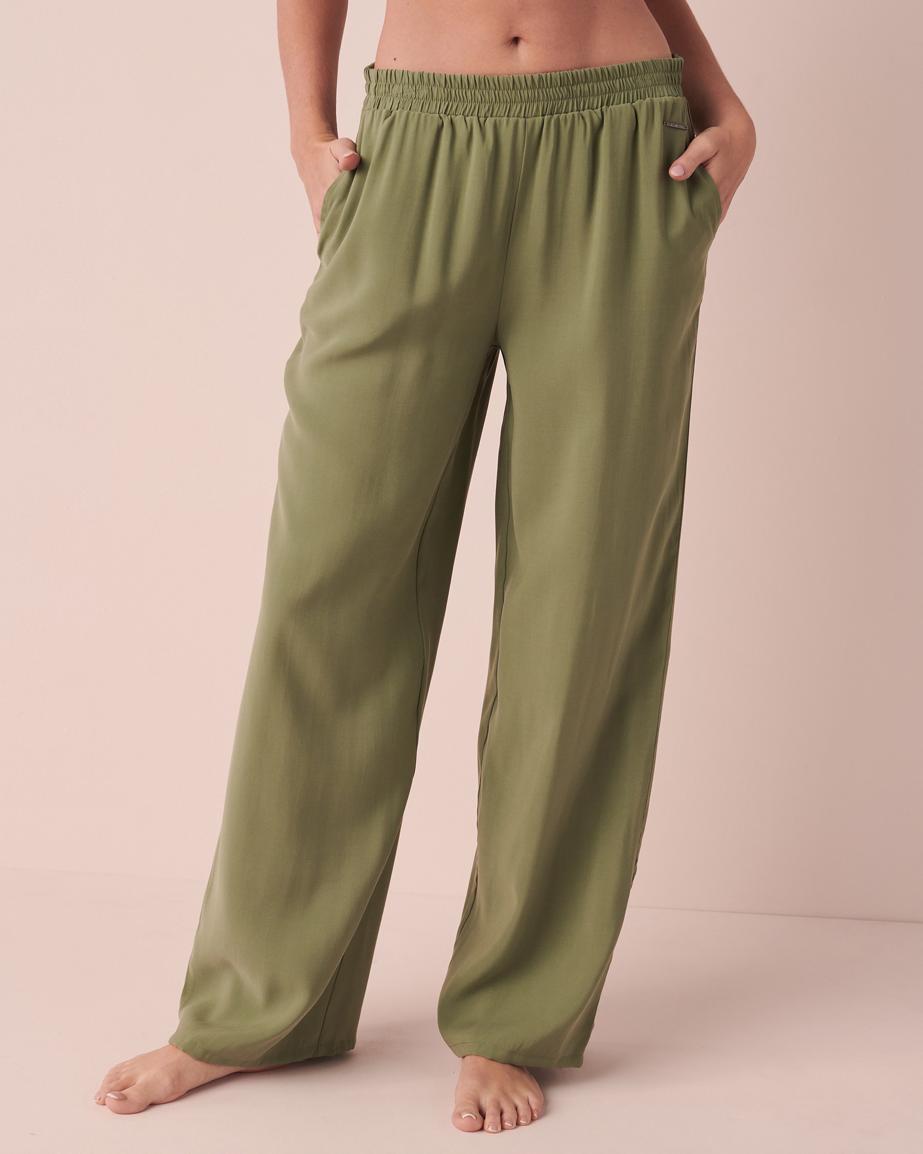 LA VIE EN ROSE Wide Leg Pants Khaki 50200054 - View1