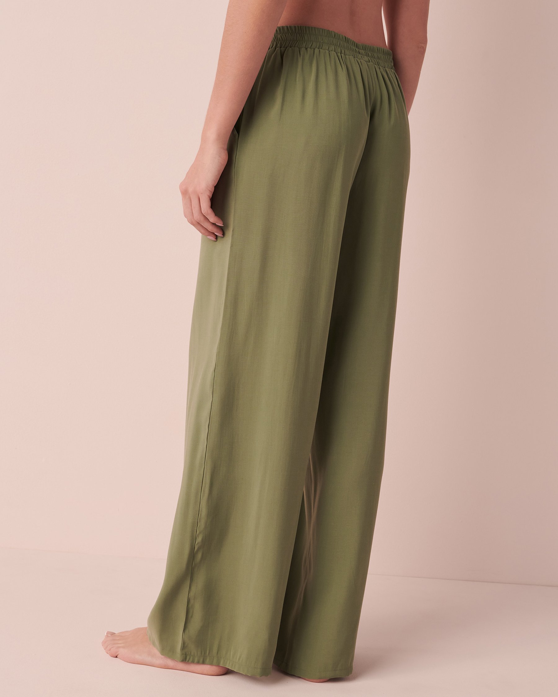 LA VIE EN ROSE Wide Leg Pants Khaki 50200054 - View2