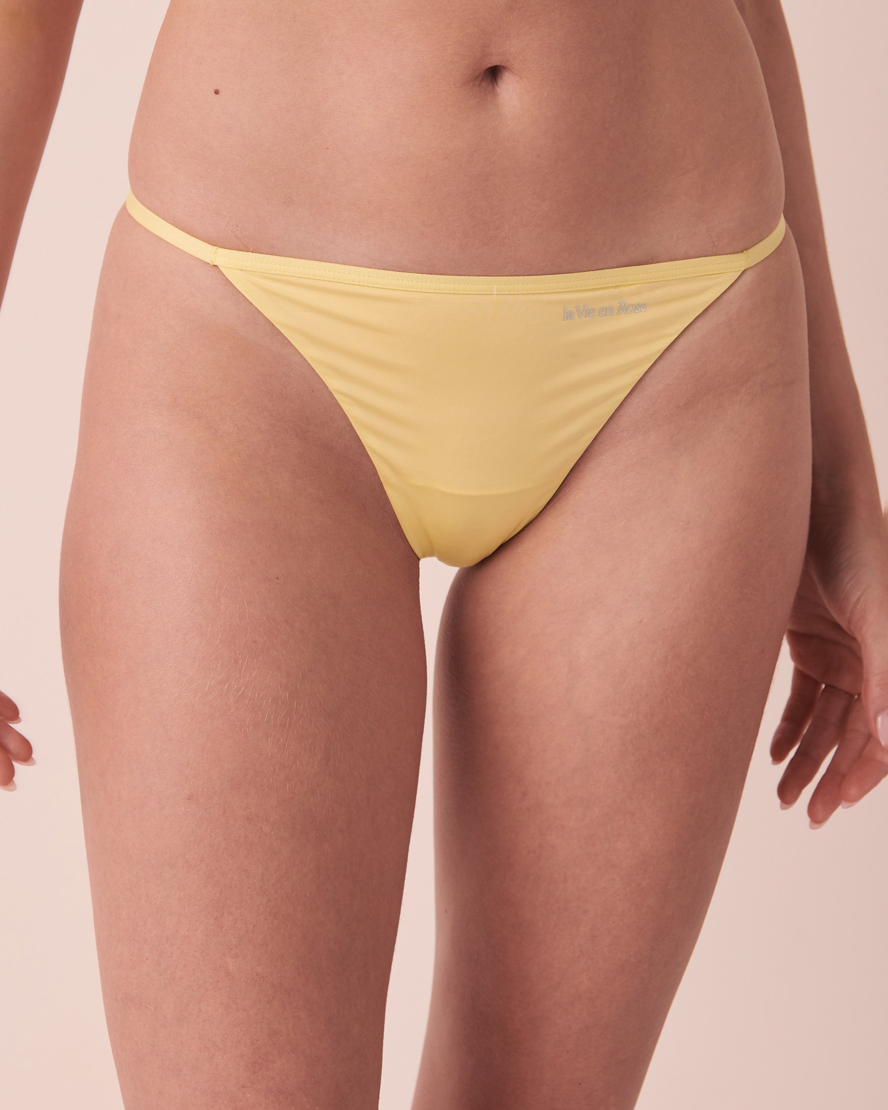 LA VIE EN ROSE Culotte string microfibre Jaune 20200332 - Voir3