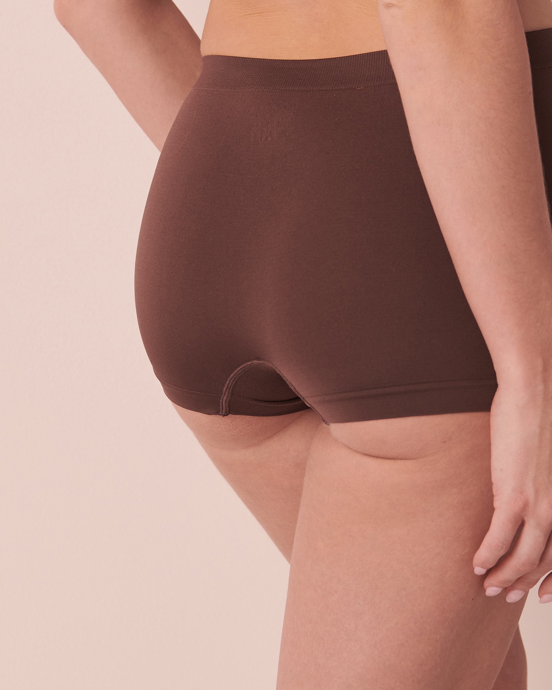 LA VIE EN ROSE Culotte garçonne sans coutures Café velouté 20300218 - Voir2