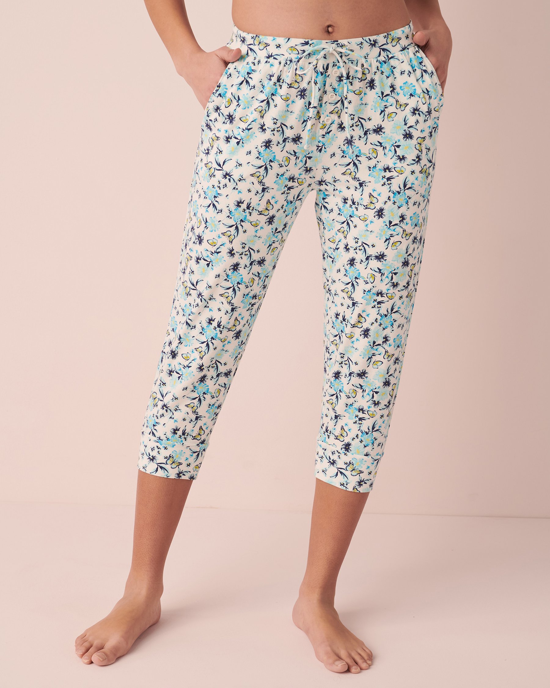 LA VIE EN ROSE Capri ajusté en coton Printemps bleu 40200437 - Voir1