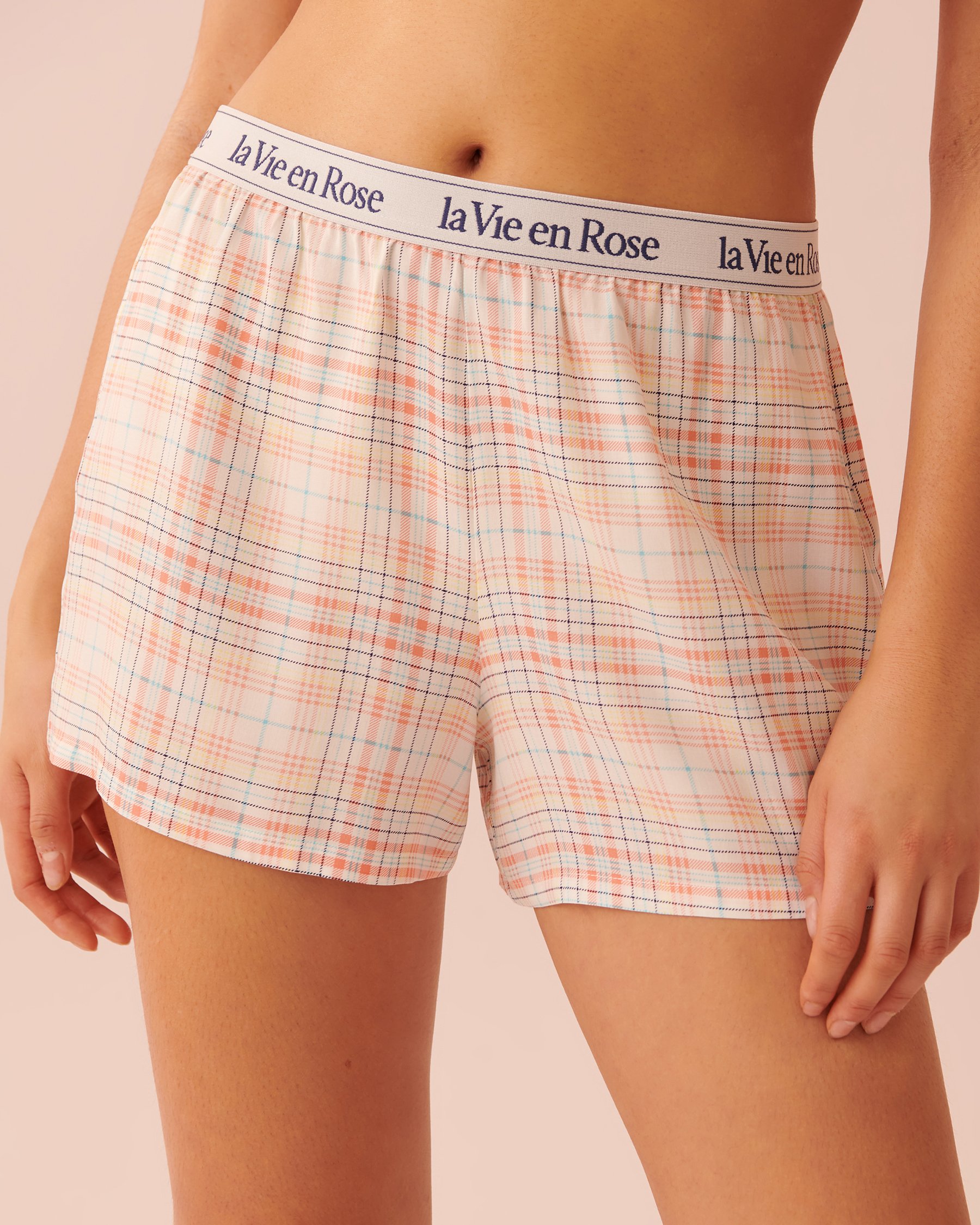 LA VIE EN ROSE Cotton Cami PJ Set Plaid 40400041 - View4