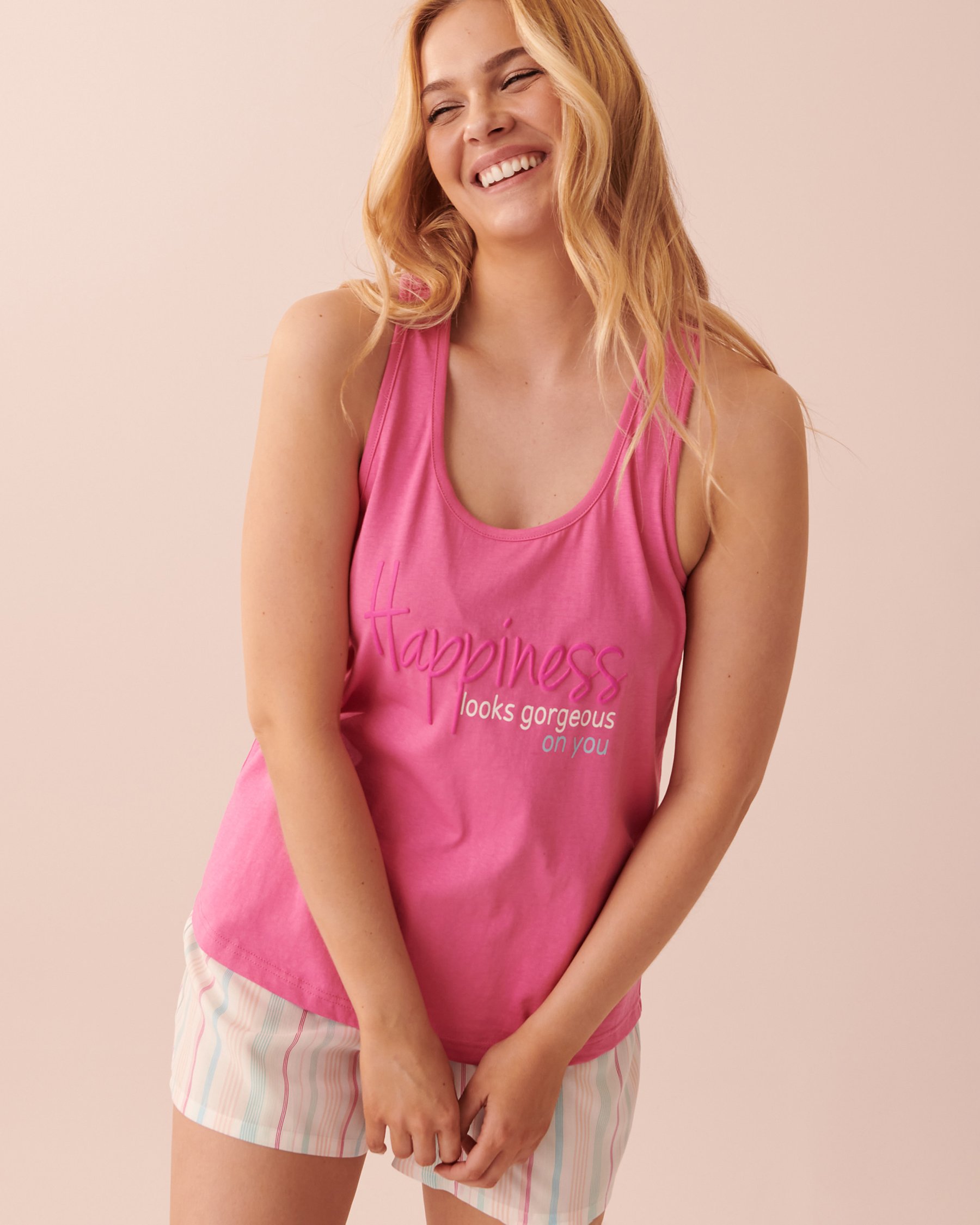 LA VIE EN ROSE Cotton Cami PJ Set Multicolor stripes 40400041 - View1