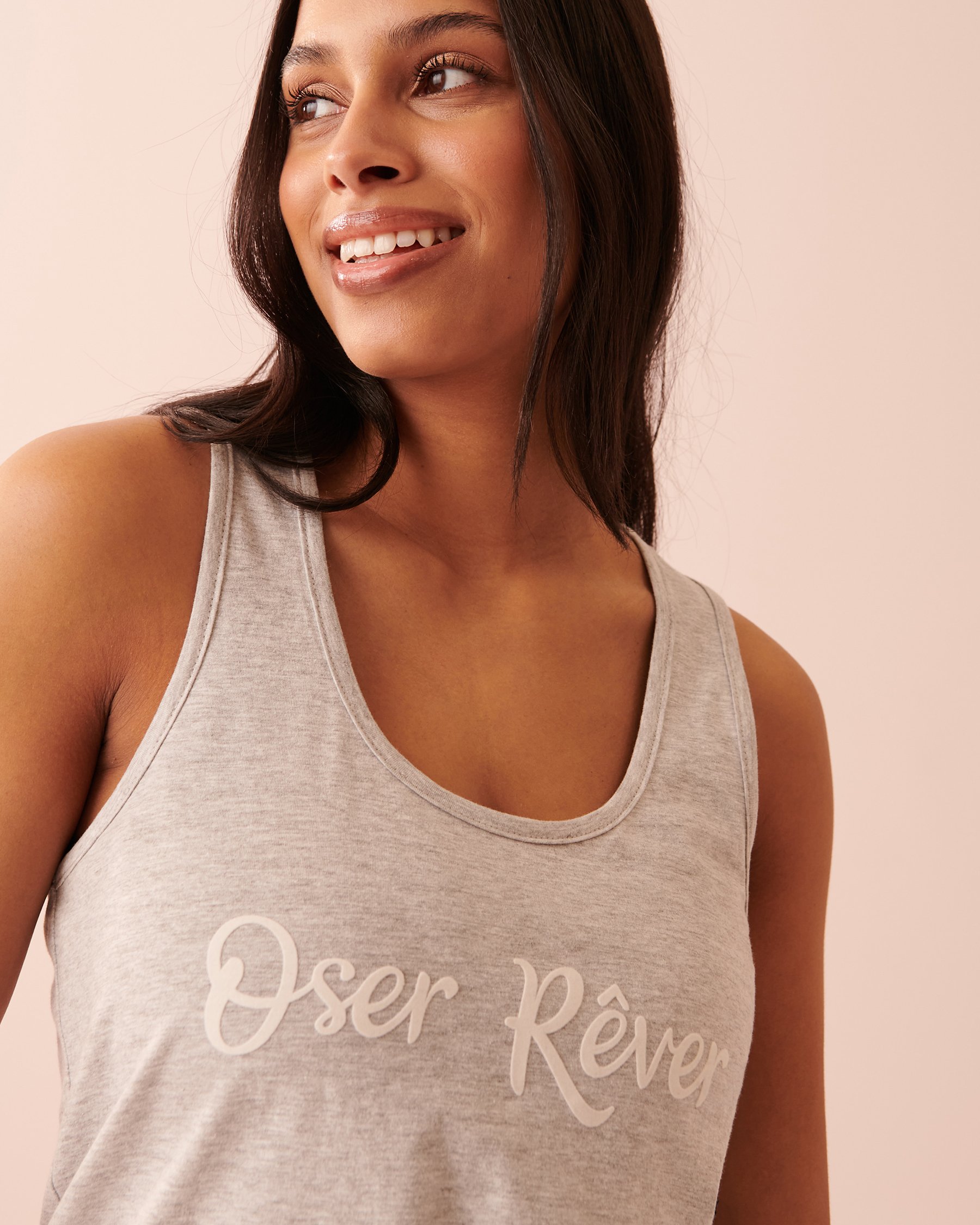 LA VIE EN ROSE Ensemble pyjama en coton avec camisole Feuillage 40400041 - View3