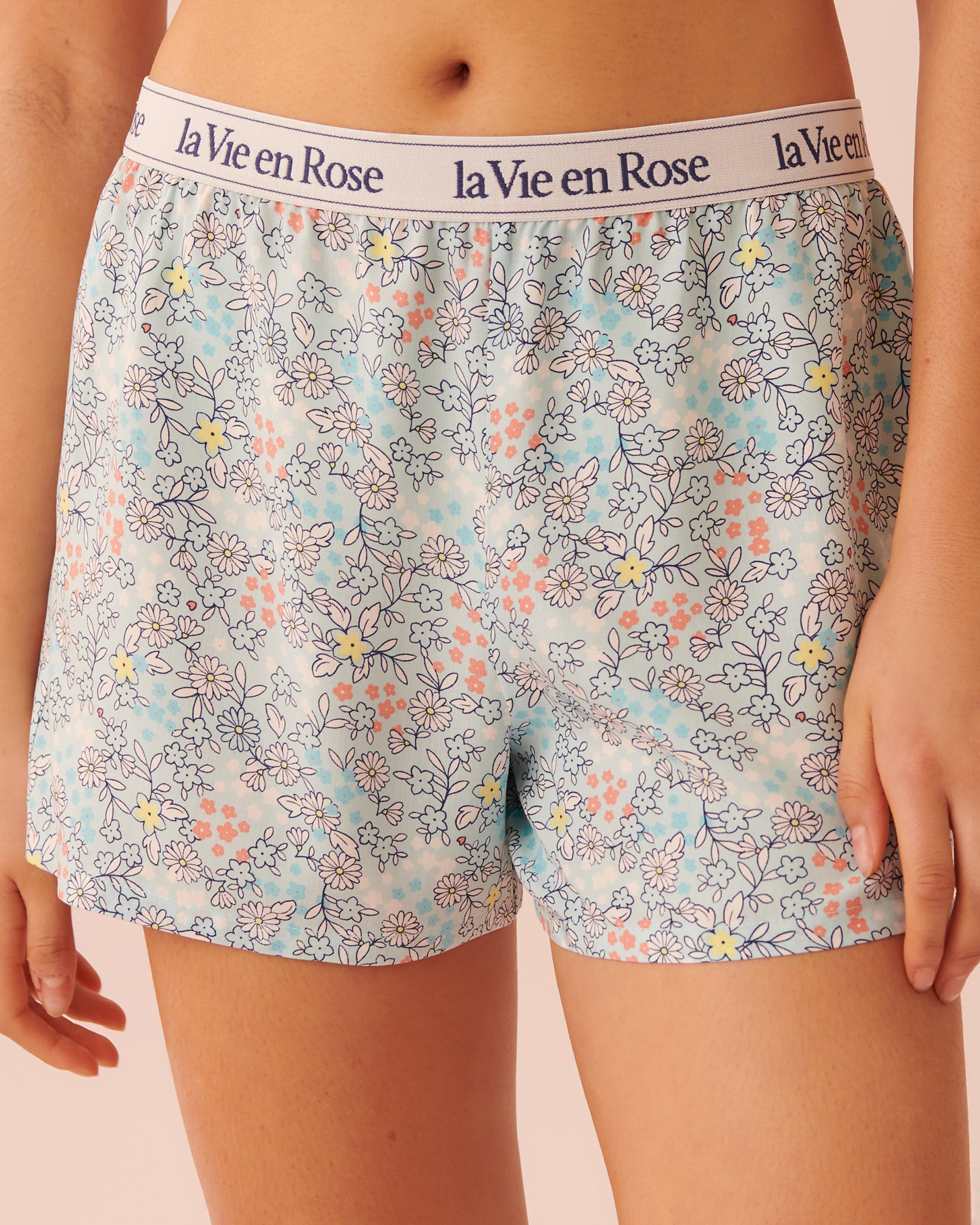 LA VIE EN ROSE Cotton T-shirt PJ Set Floral 40400042 - View4