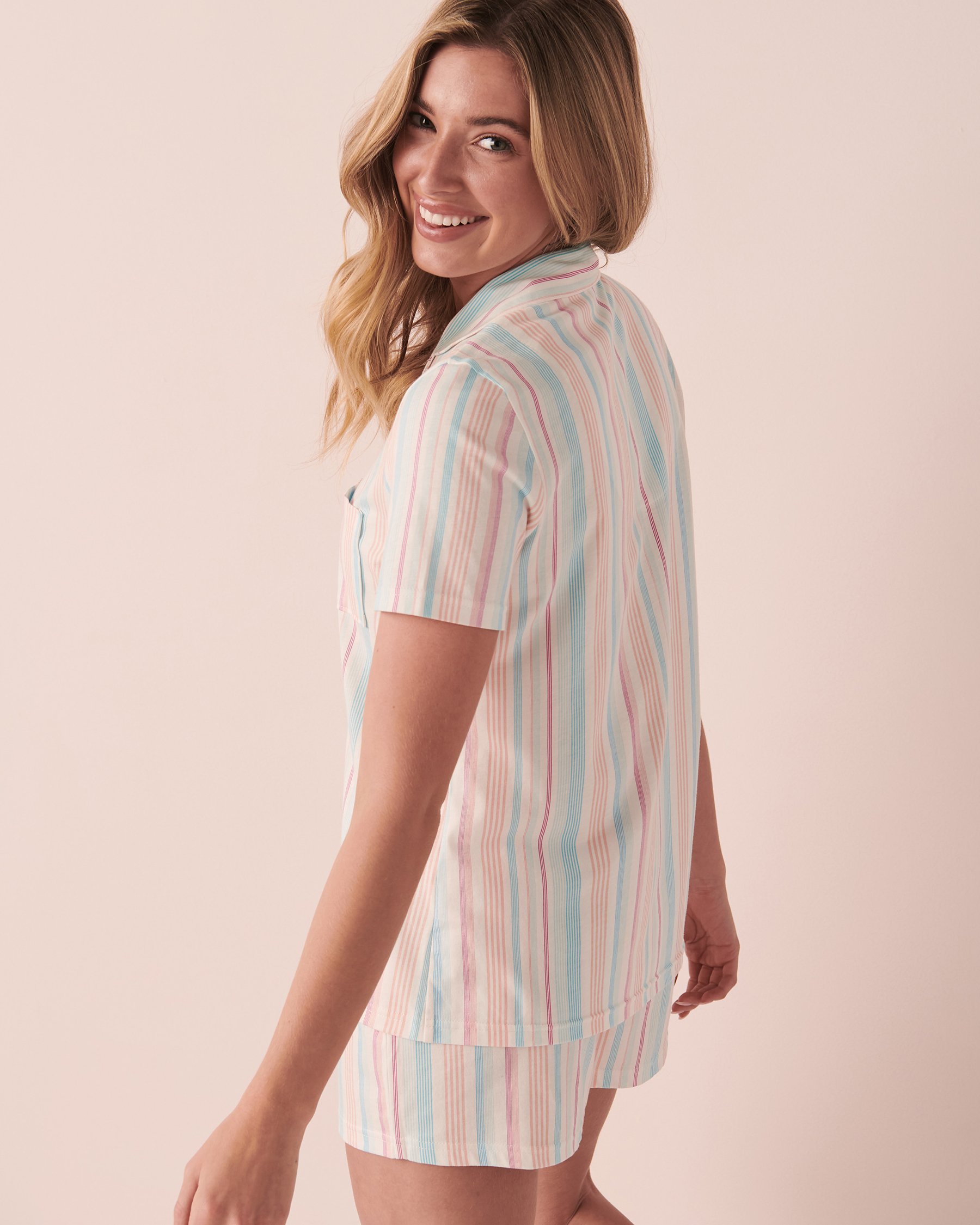 LA VIE EN ROSE Printed Shirt PJ Set Multicolor stripes 40400043 - View2