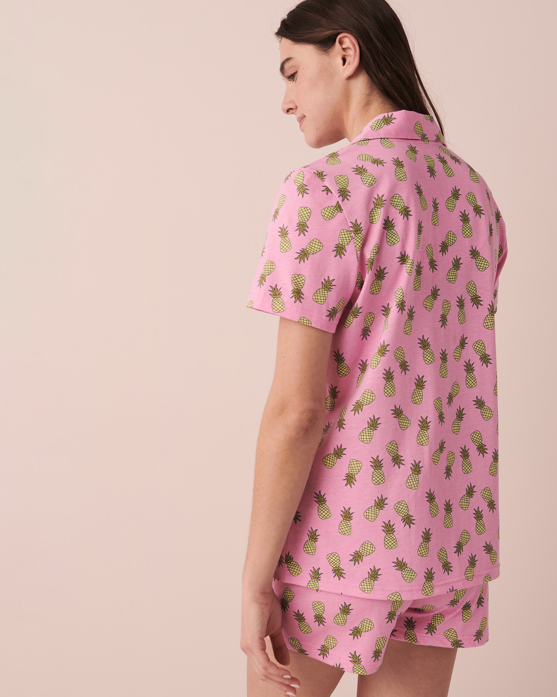 LA VIE EN ROSE Printed Shirt PJ Set Pinneaple 40400043 - View2