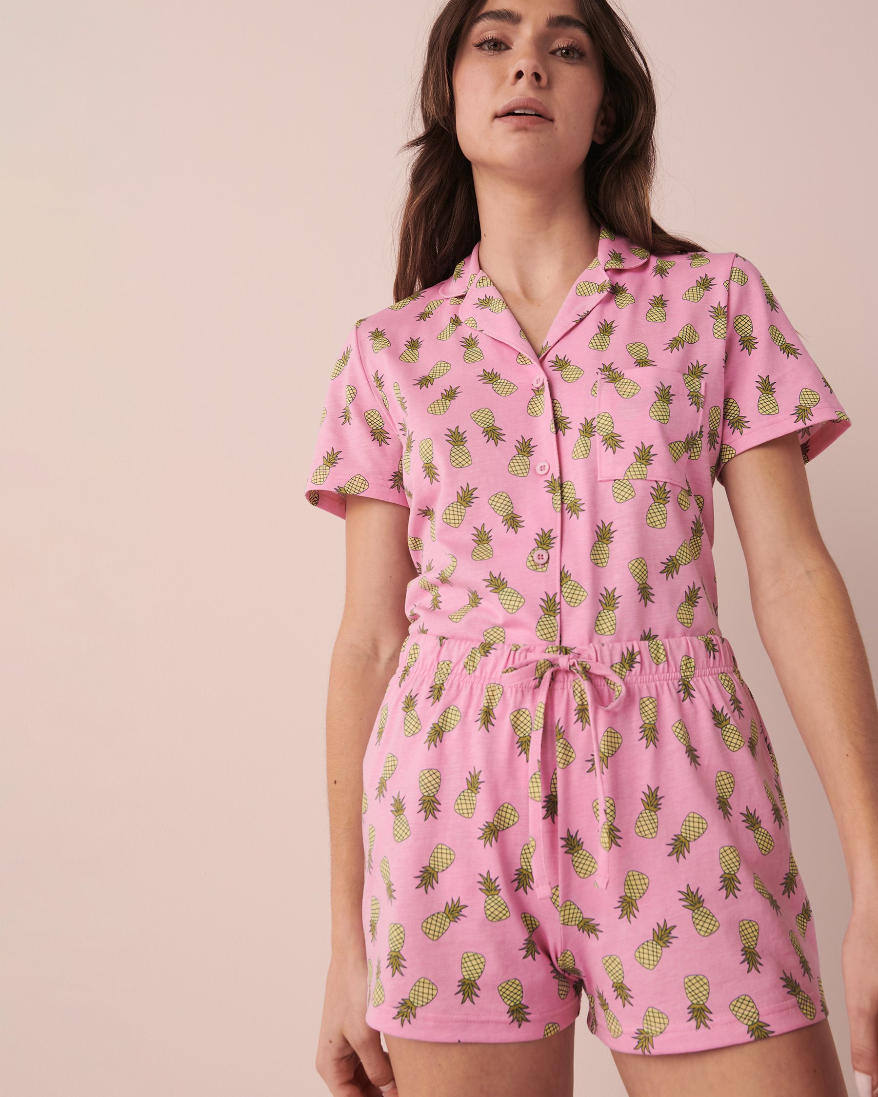 LA VIE EN ROSE Printed Shirt PJ Set Pinneaple 40400043 - View6