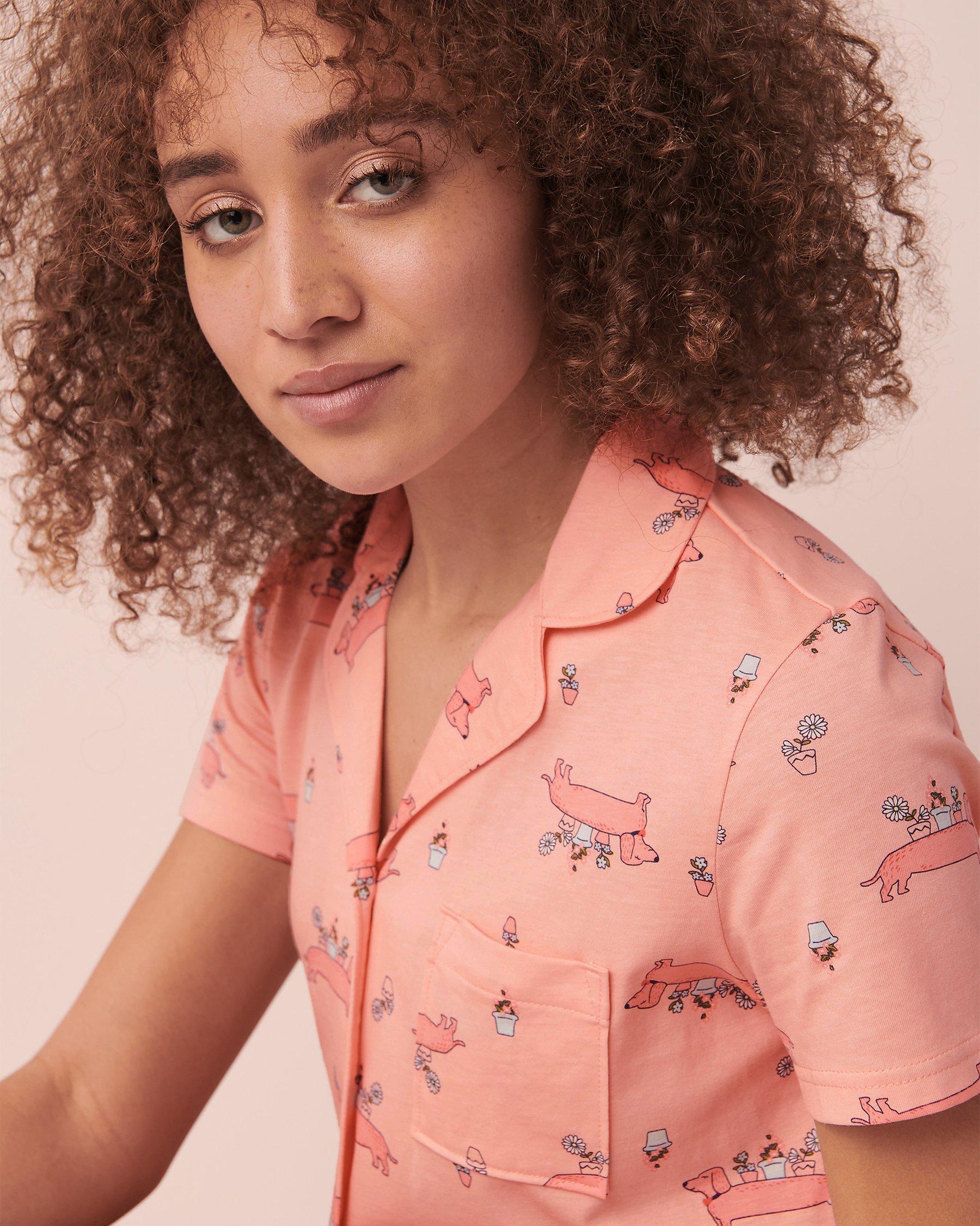 LA VIE EN ROSE Printed Shirt PJ Set Dogs 40400043 - View2