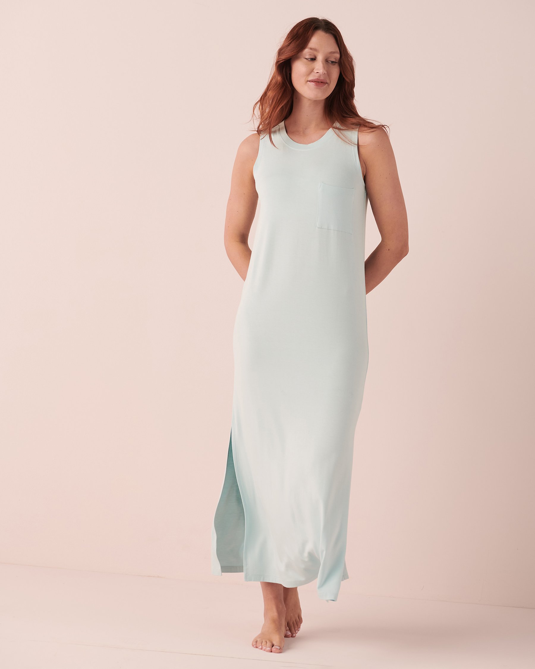 LA VIE EN ROSE Maxi Length Bamboo Sleepshirt Blue sky 40500267 - View1